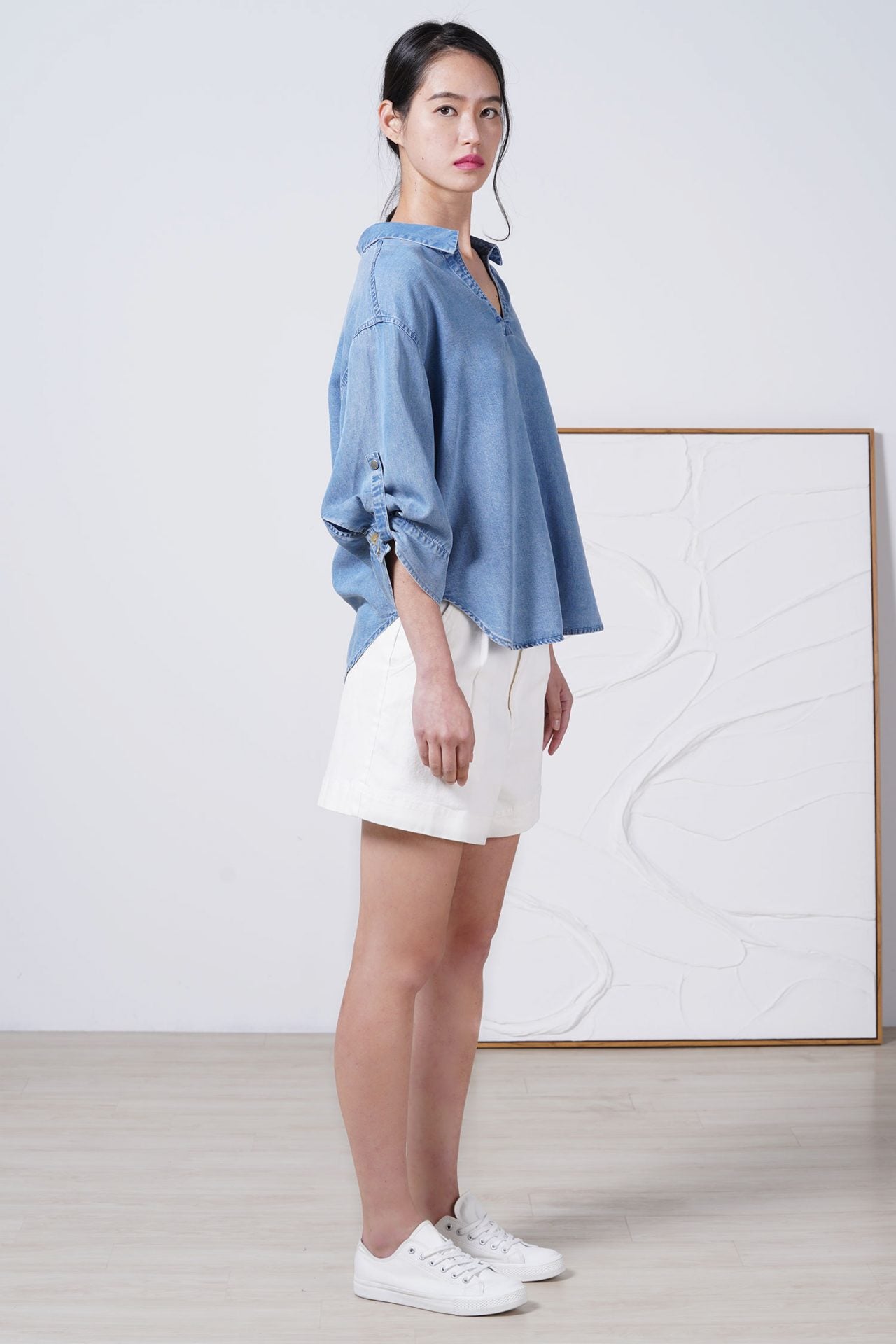 Denim Collared Blouse - Denim