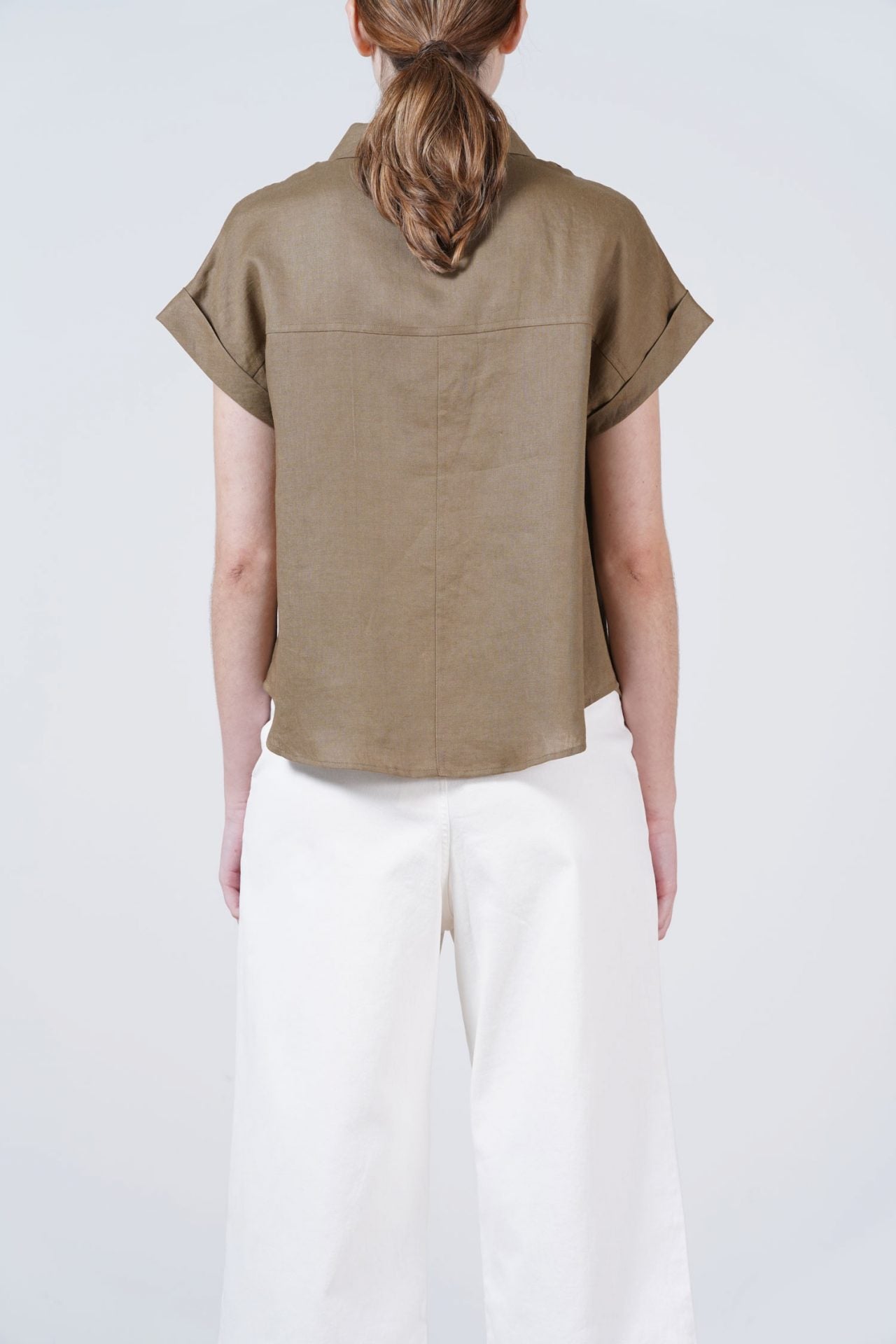 Linen Button Front Blouse