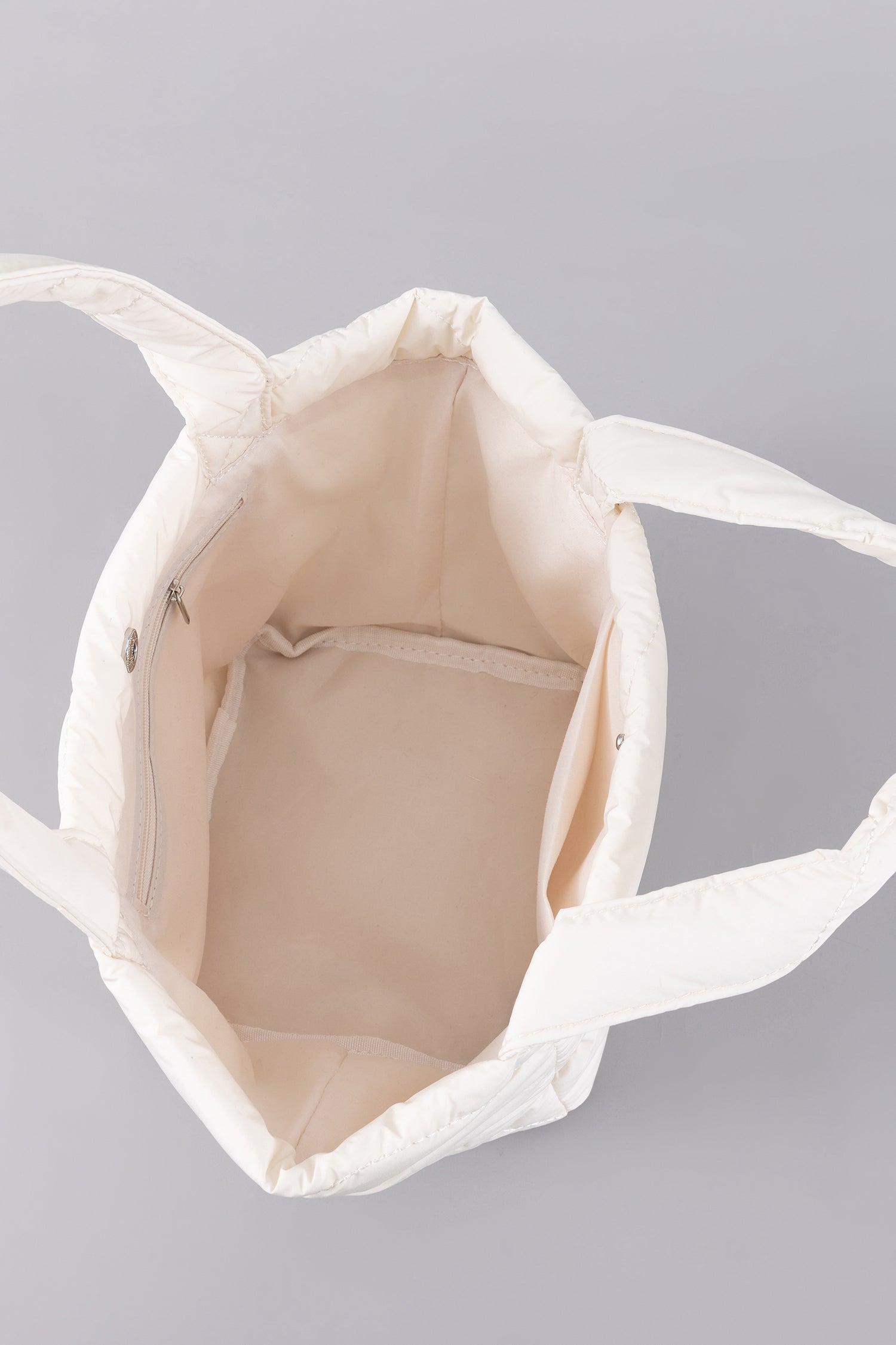 Hearts Quilted Bag - Cream