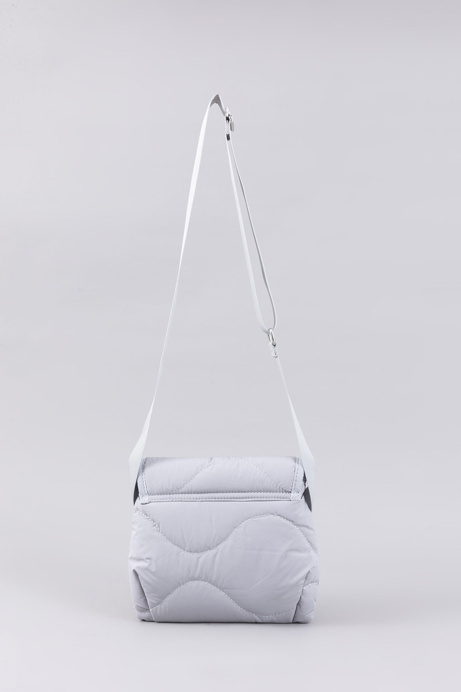 Quilted Snap Button Bag - Grey