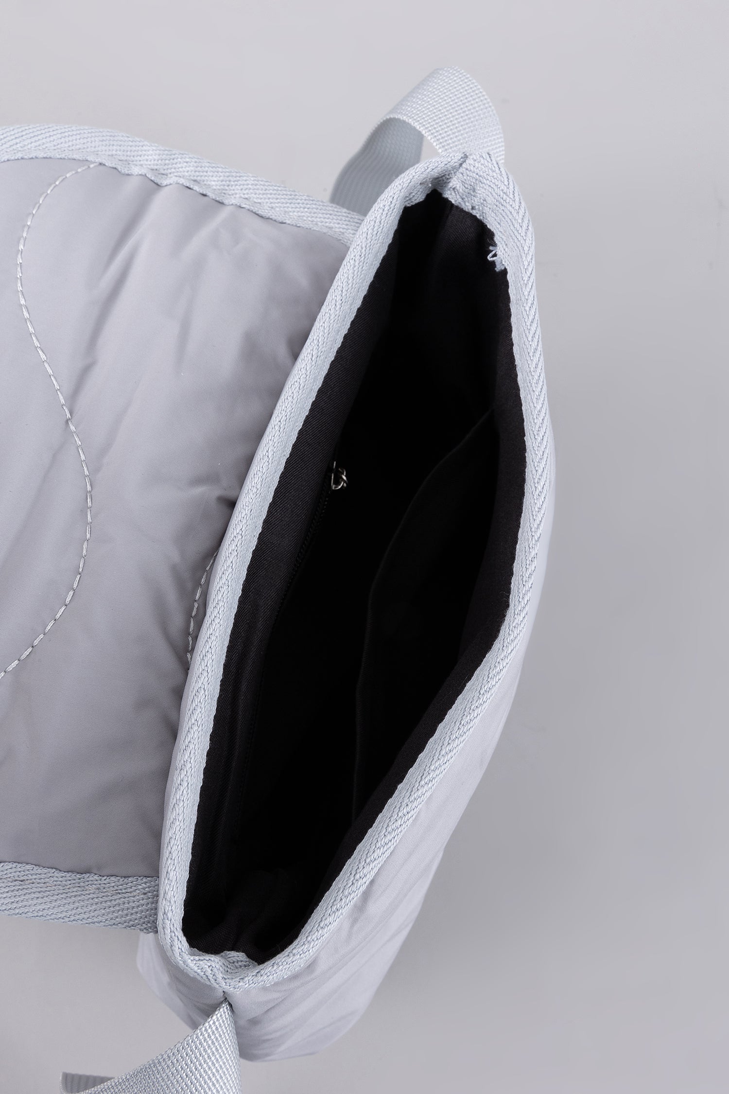 Quilted Snap Button Bag - Grey