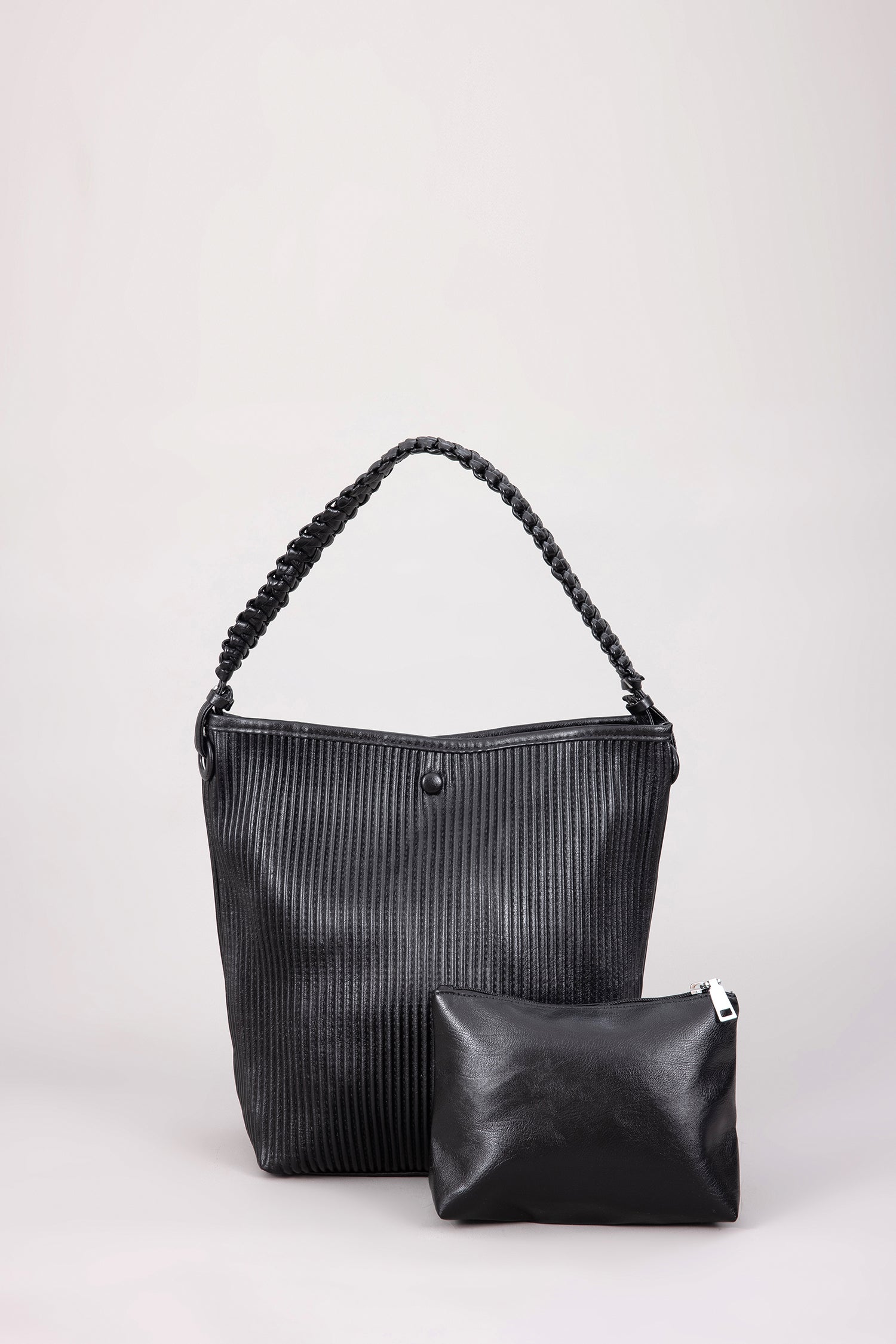 Braided Hobo Bag - Black