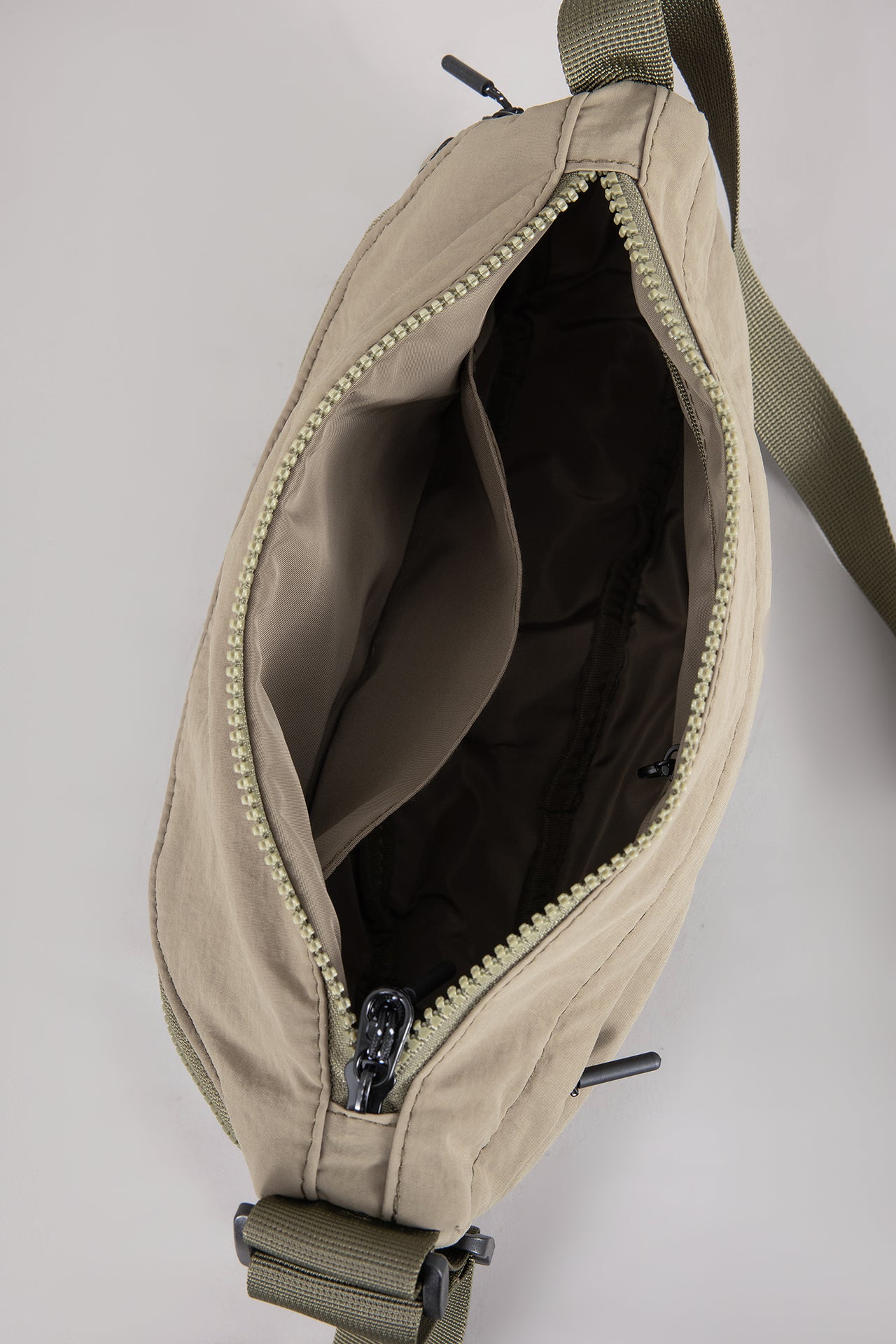 Zippered Crossbody Bag - Army Green