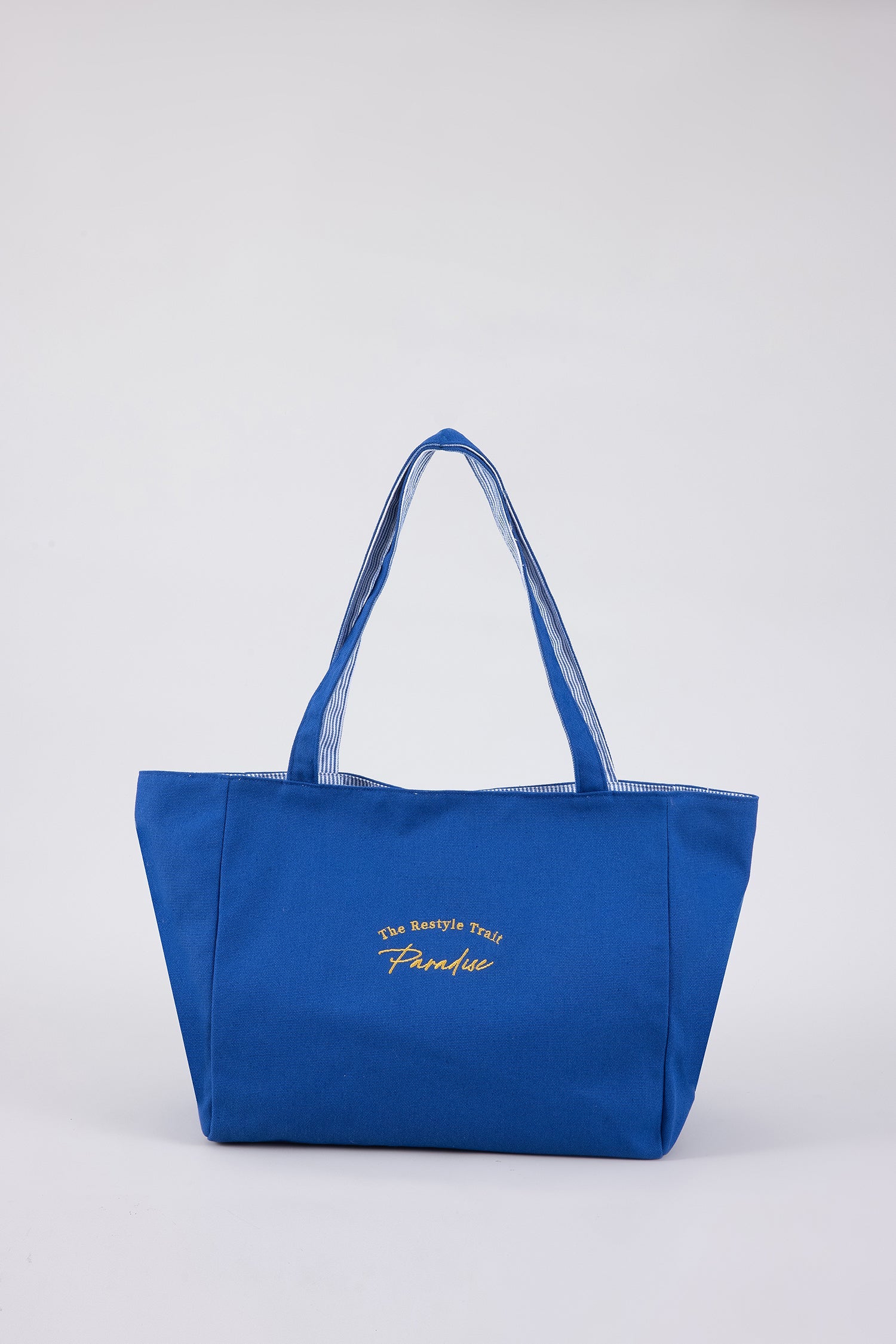 Reversible Embroidery Tote - Blue