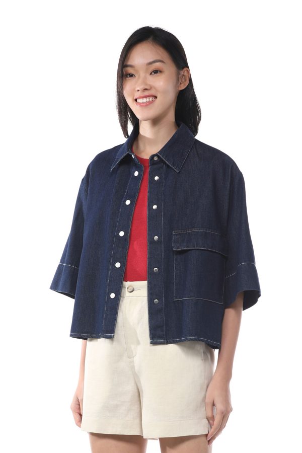 Linen Button Front Blouse