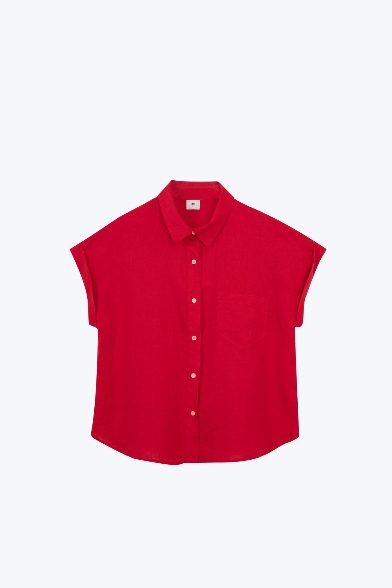 Linen Button Front Blouse