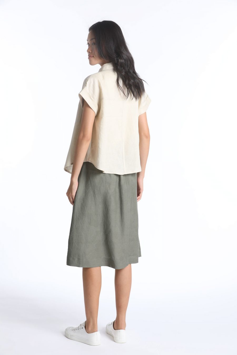 Linen Button Front Blouse