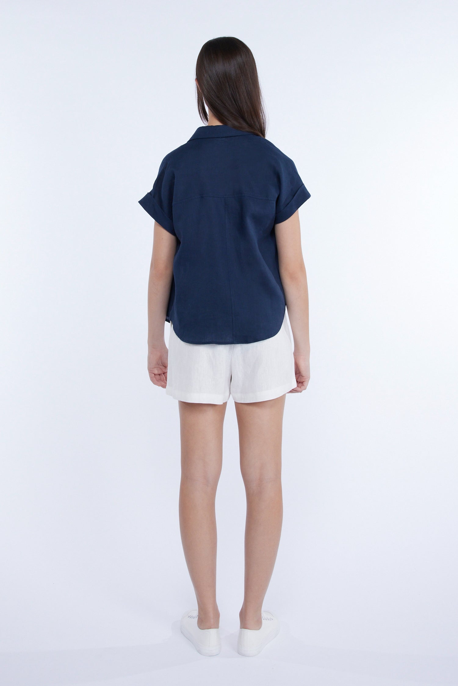 Linen Button Front Blouse