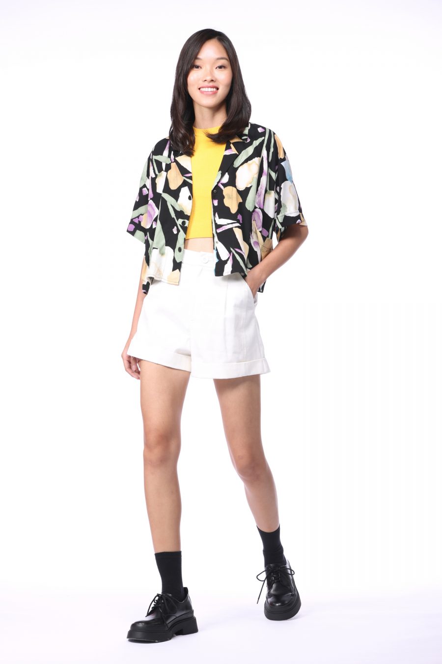 Floral Sleeper Collar Top