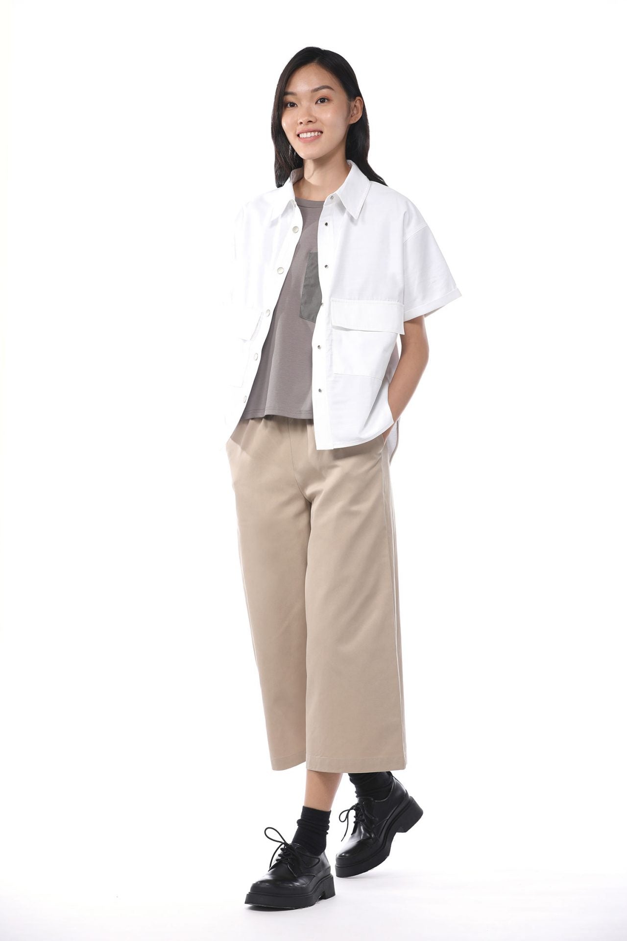 Poly Rayon Snap Button Blouse