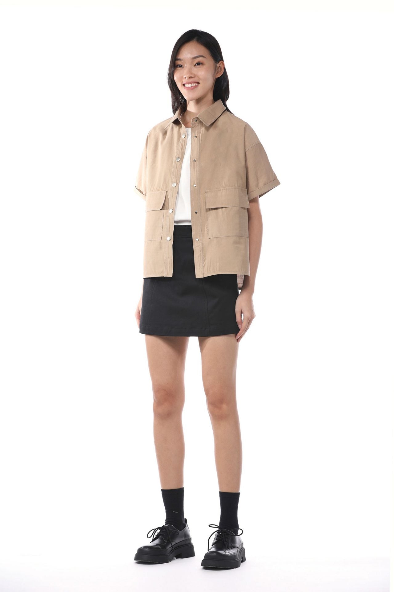 Poly Rayon Snap Button Blouse