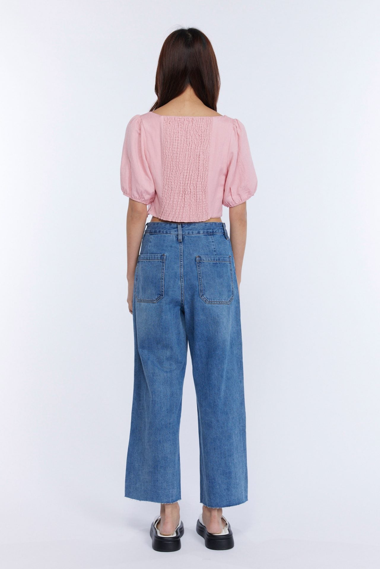 Linen Square Neck Top