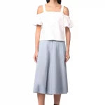 Wide-Legged Culottes - Dusty Blue