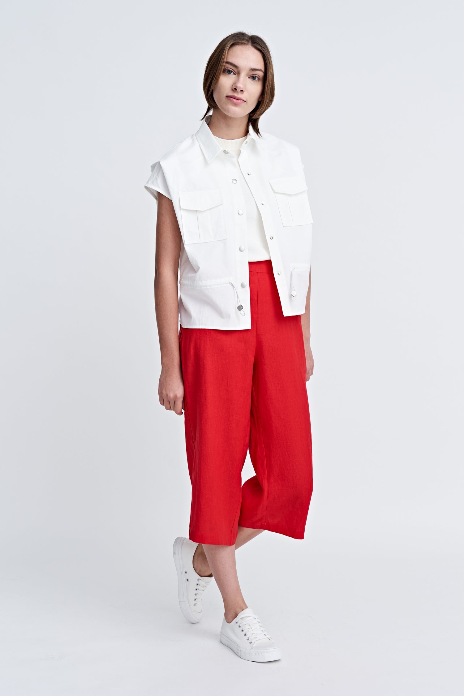 Cotton Draw Waist Blouse