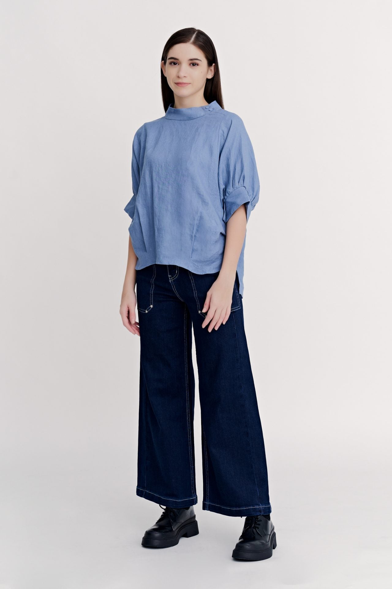 Oversized Mock Neck Blouse