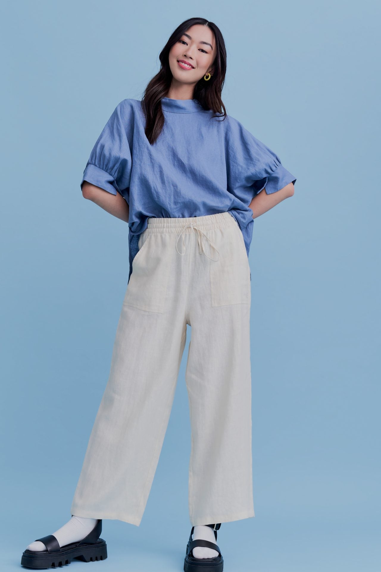 Oversized Mock Neck Blouse