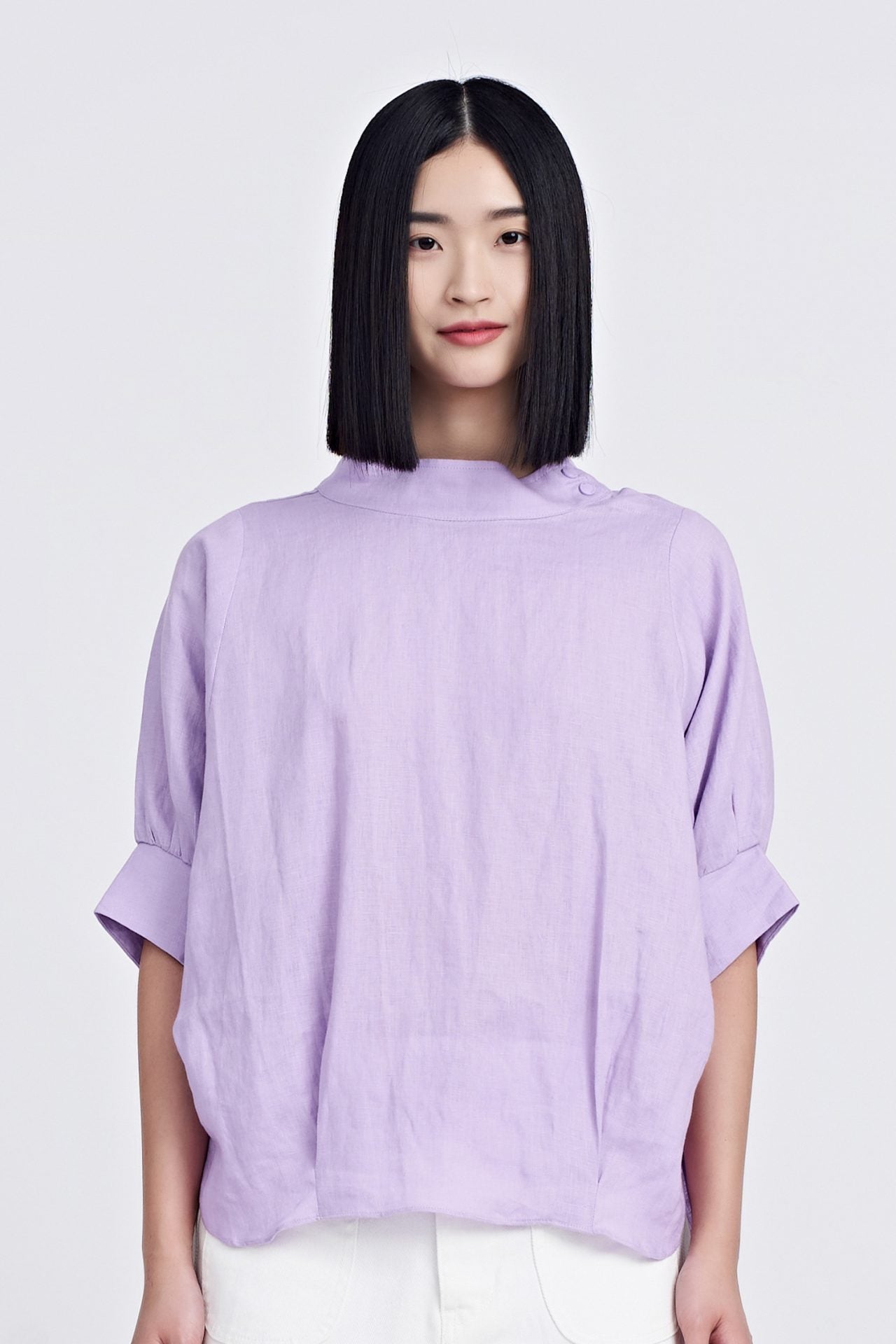 Oversized Mock Neck Blouse