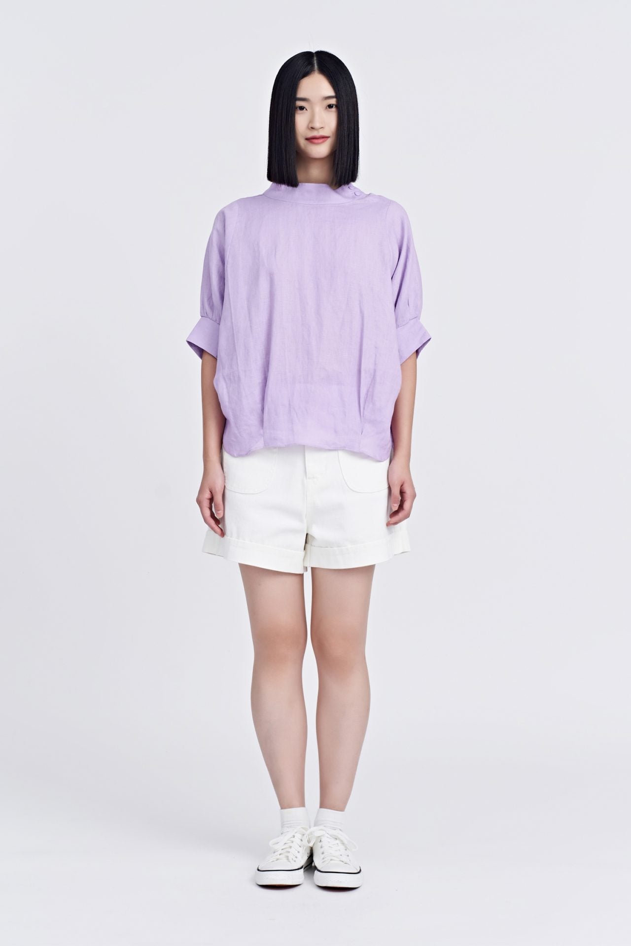 Oversized Mock Neck Blouse