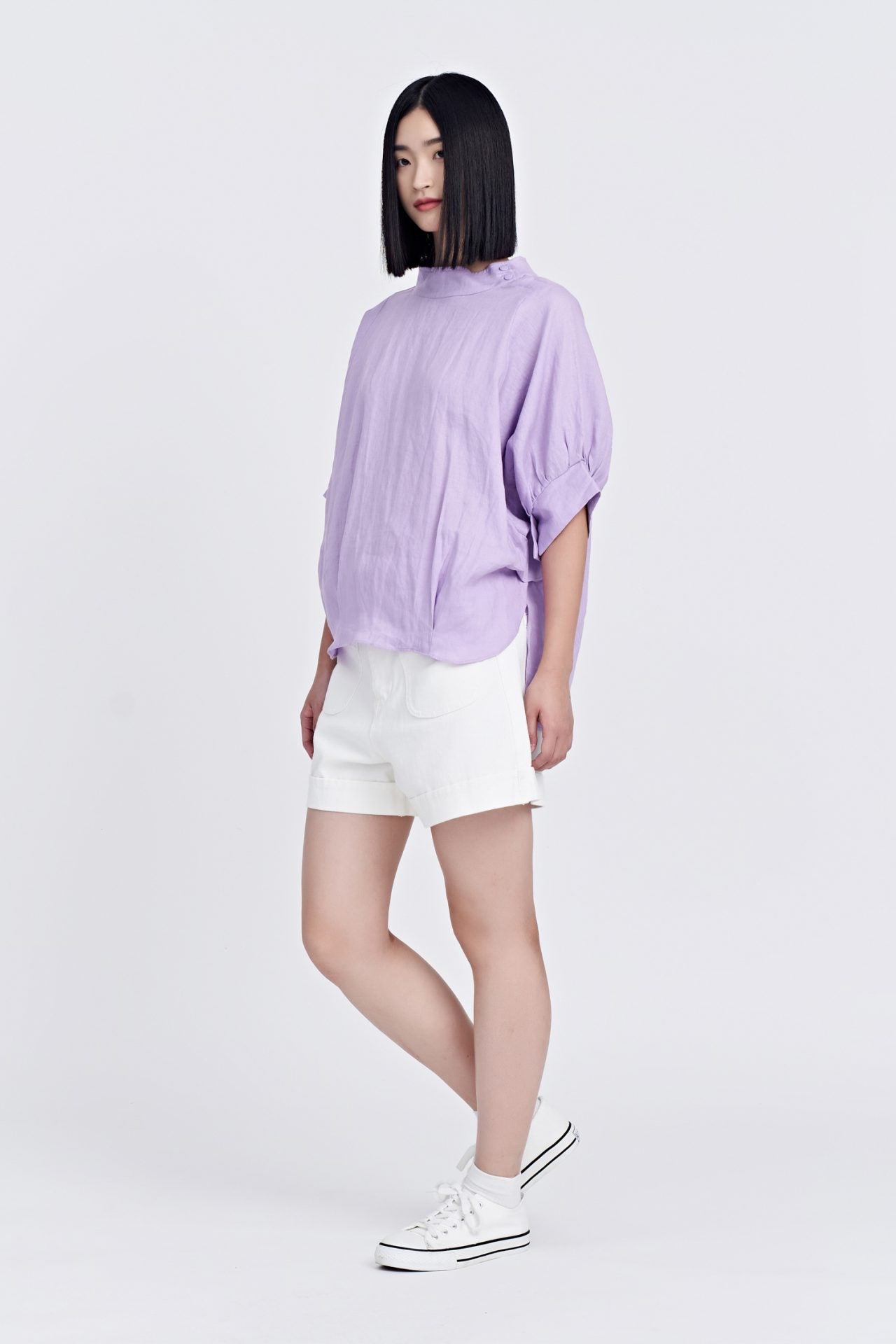 Oversized Mock Neck Blouse