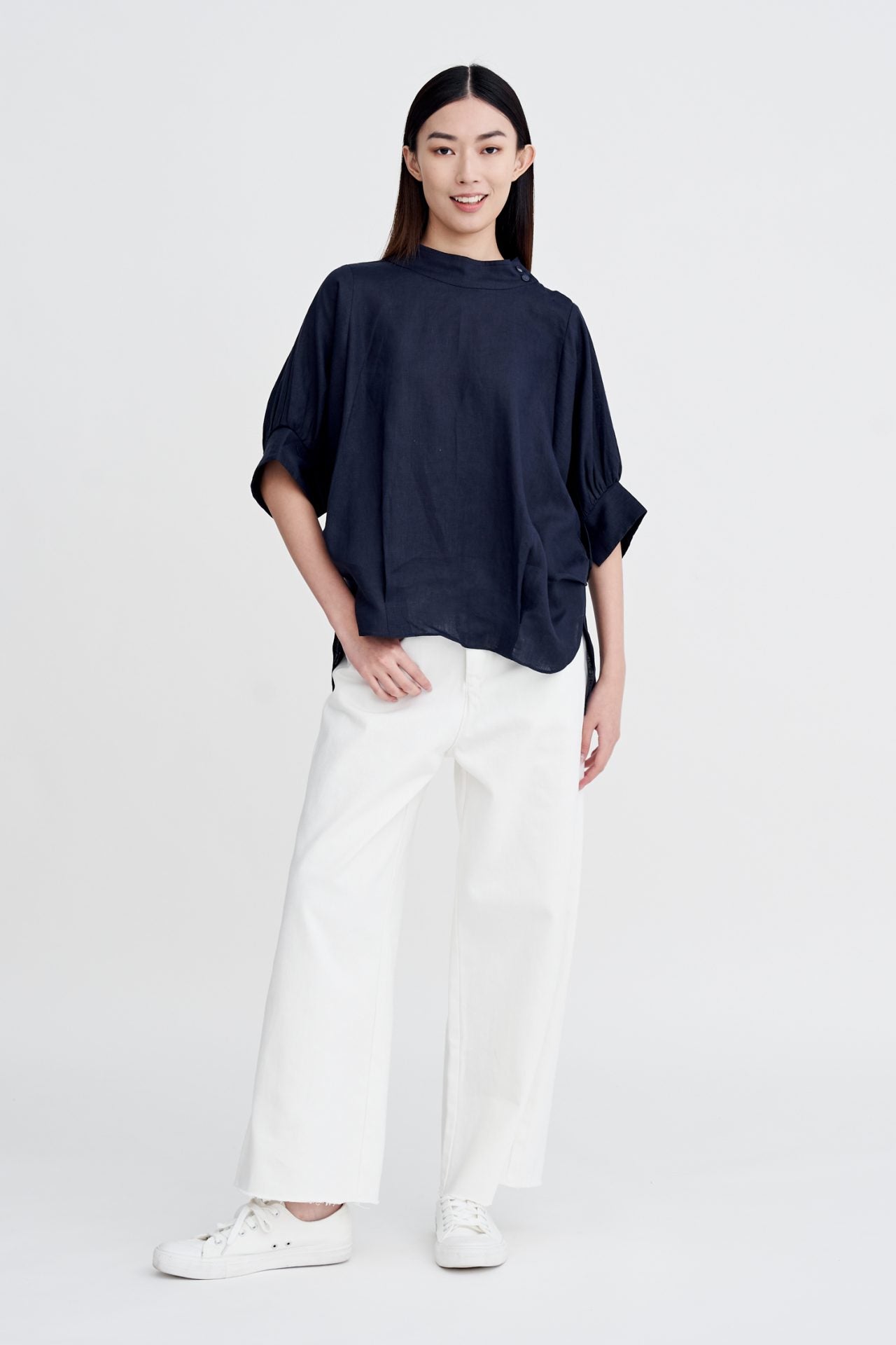 Oversized Mock Neck Blouse