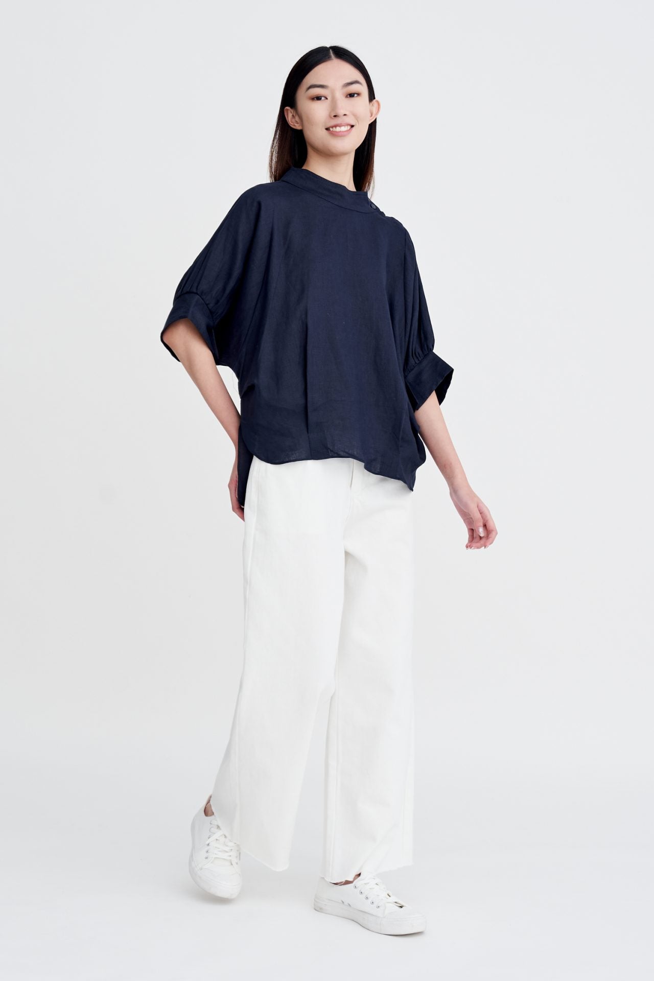 Oversized Mock Neck Blouse