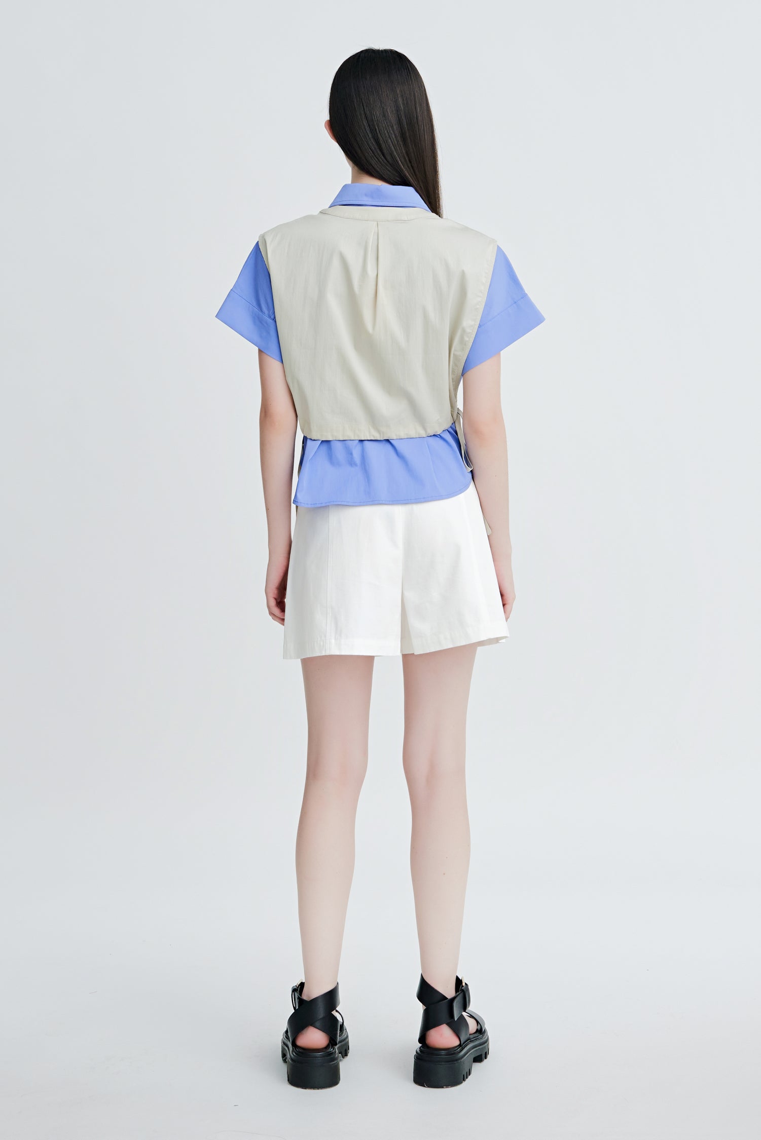 Cotton Patch Pocket Blouse - Periwinkle