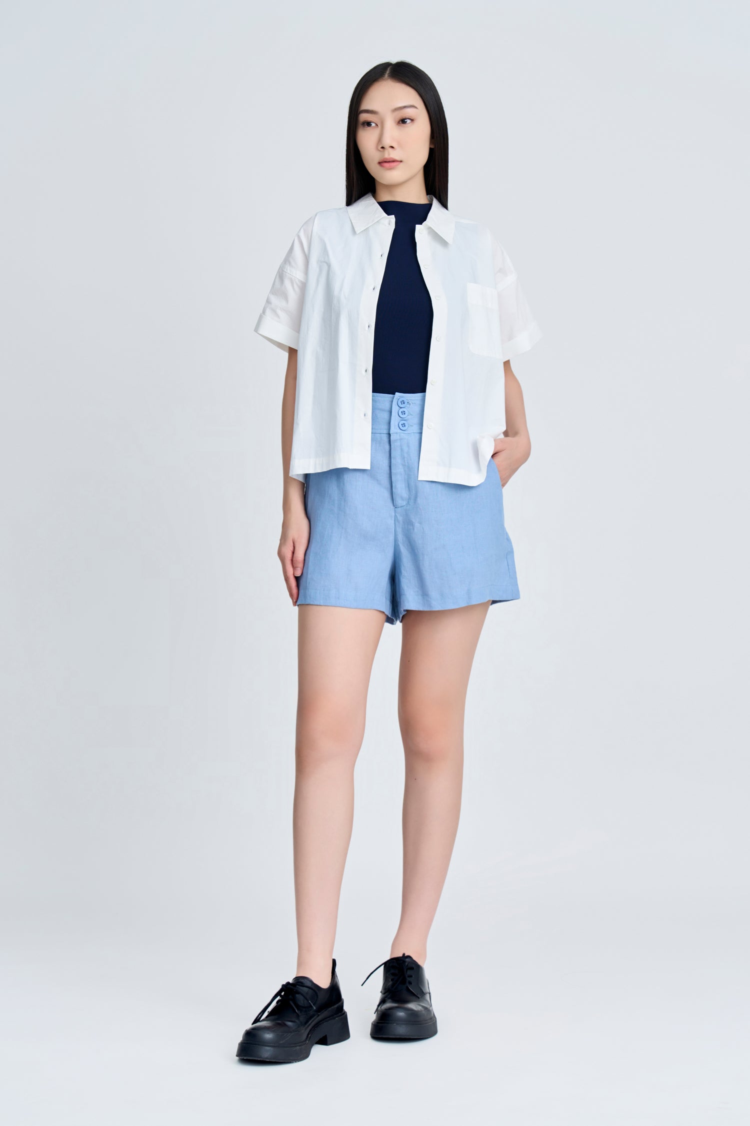 Wide Cut Blouse - Cream