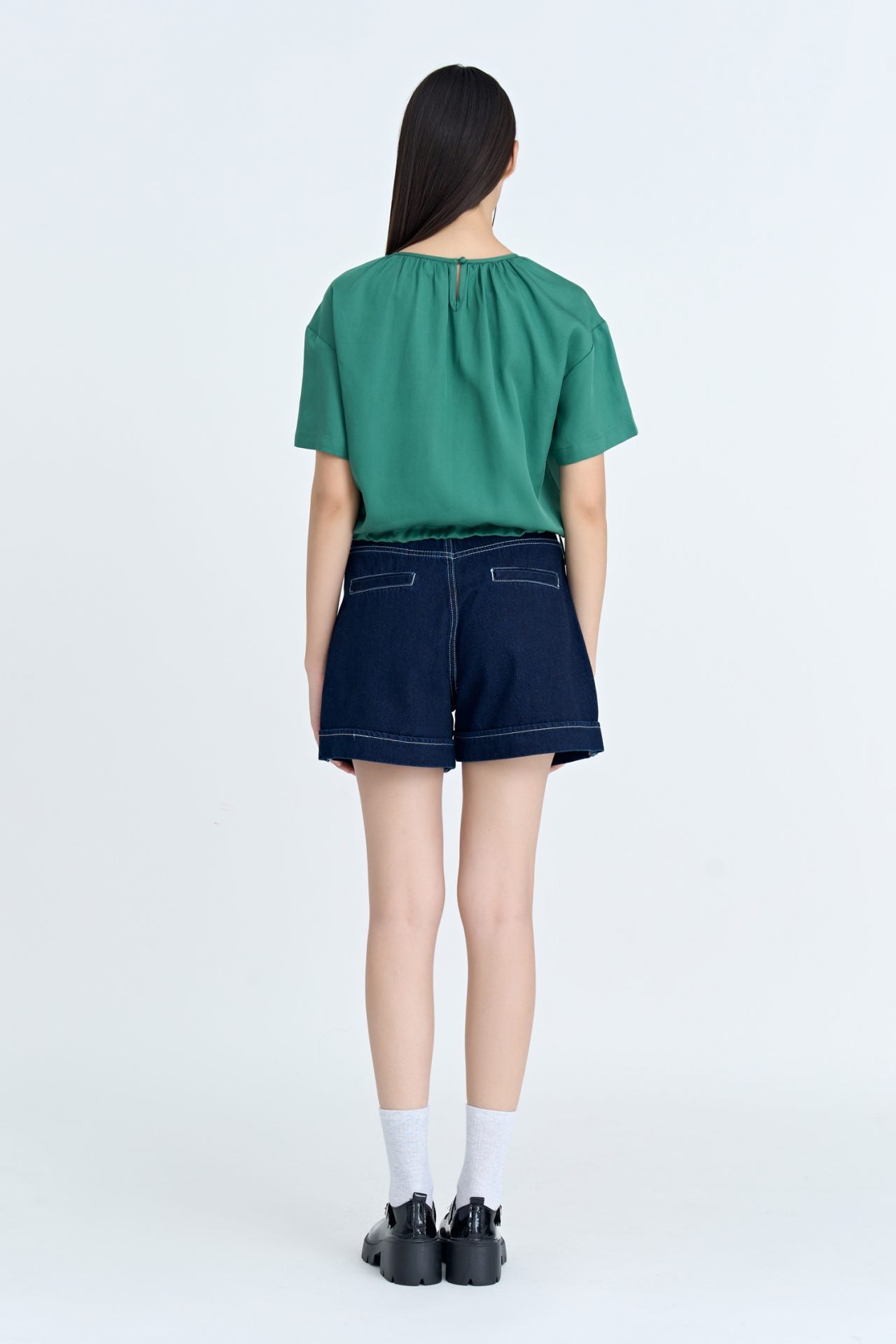 Gathered Drawcord Blouse