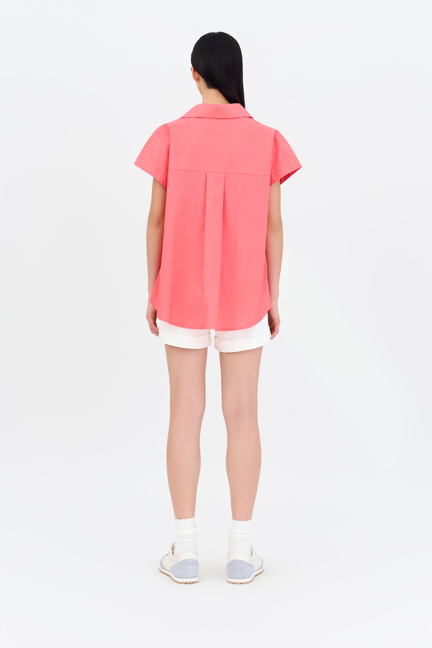 Cap Sleeve Blouse - Coral