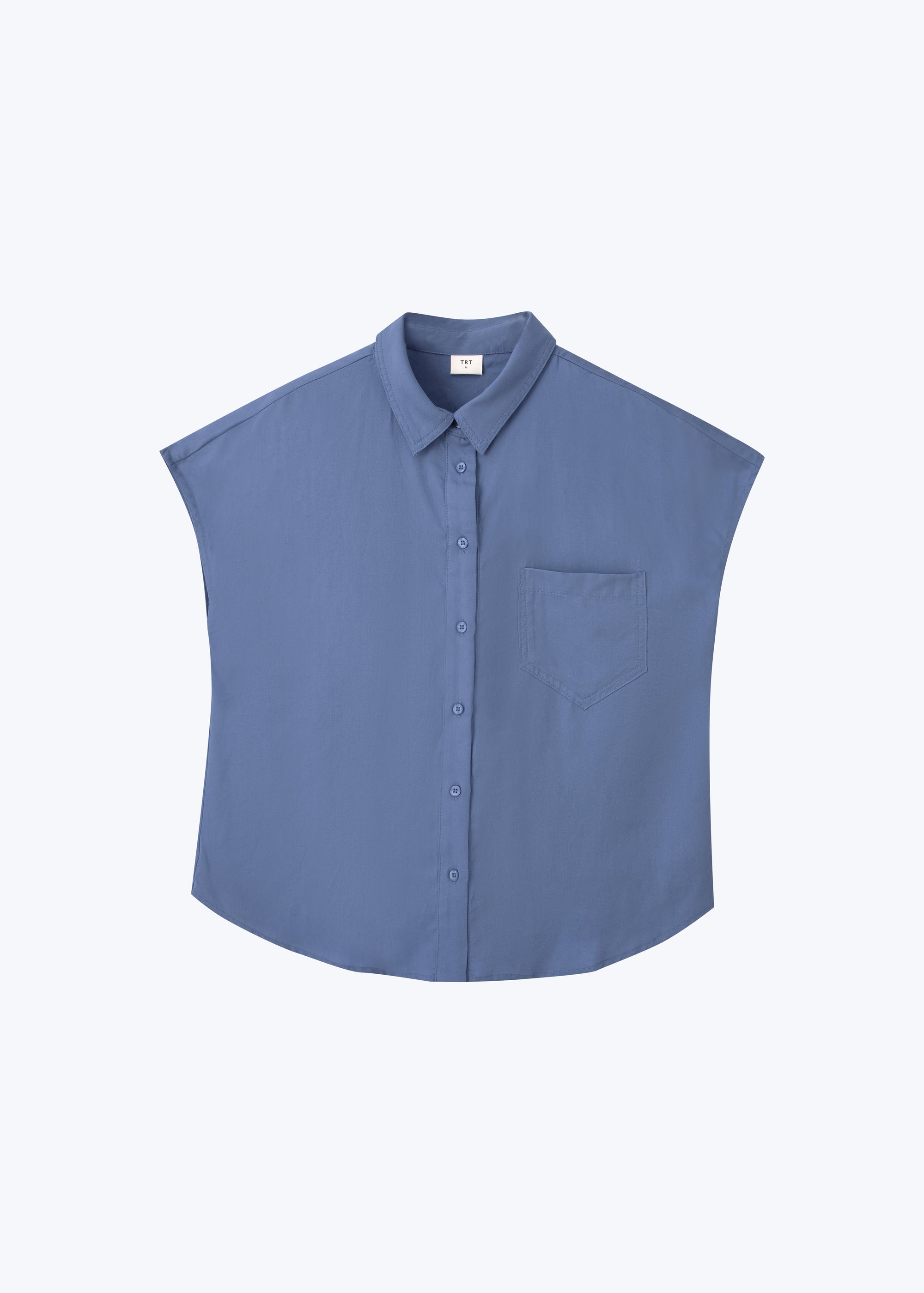 Cap Sleeve Blouse - Denim Blue