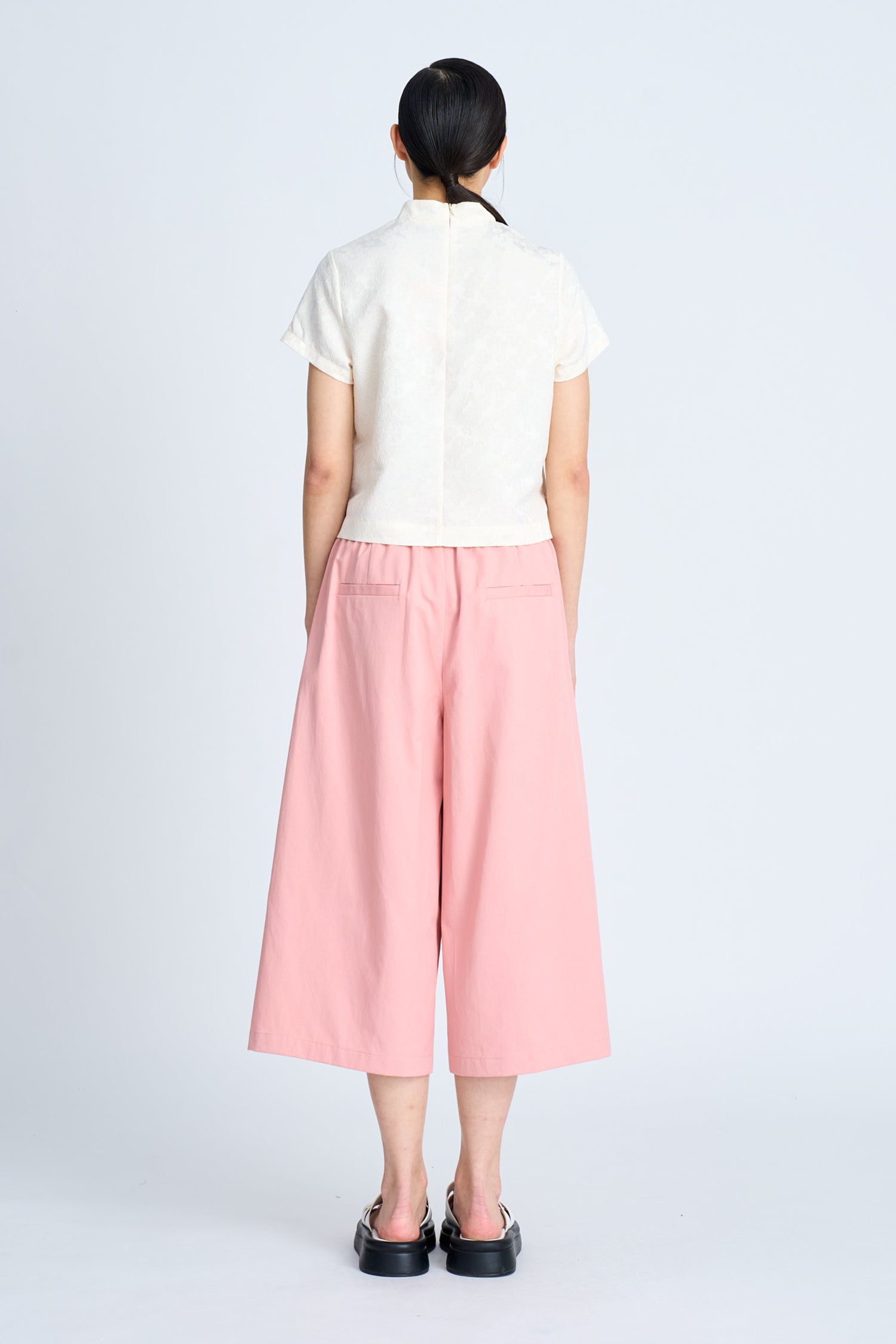 Mandarin Collar Blouse - Sand