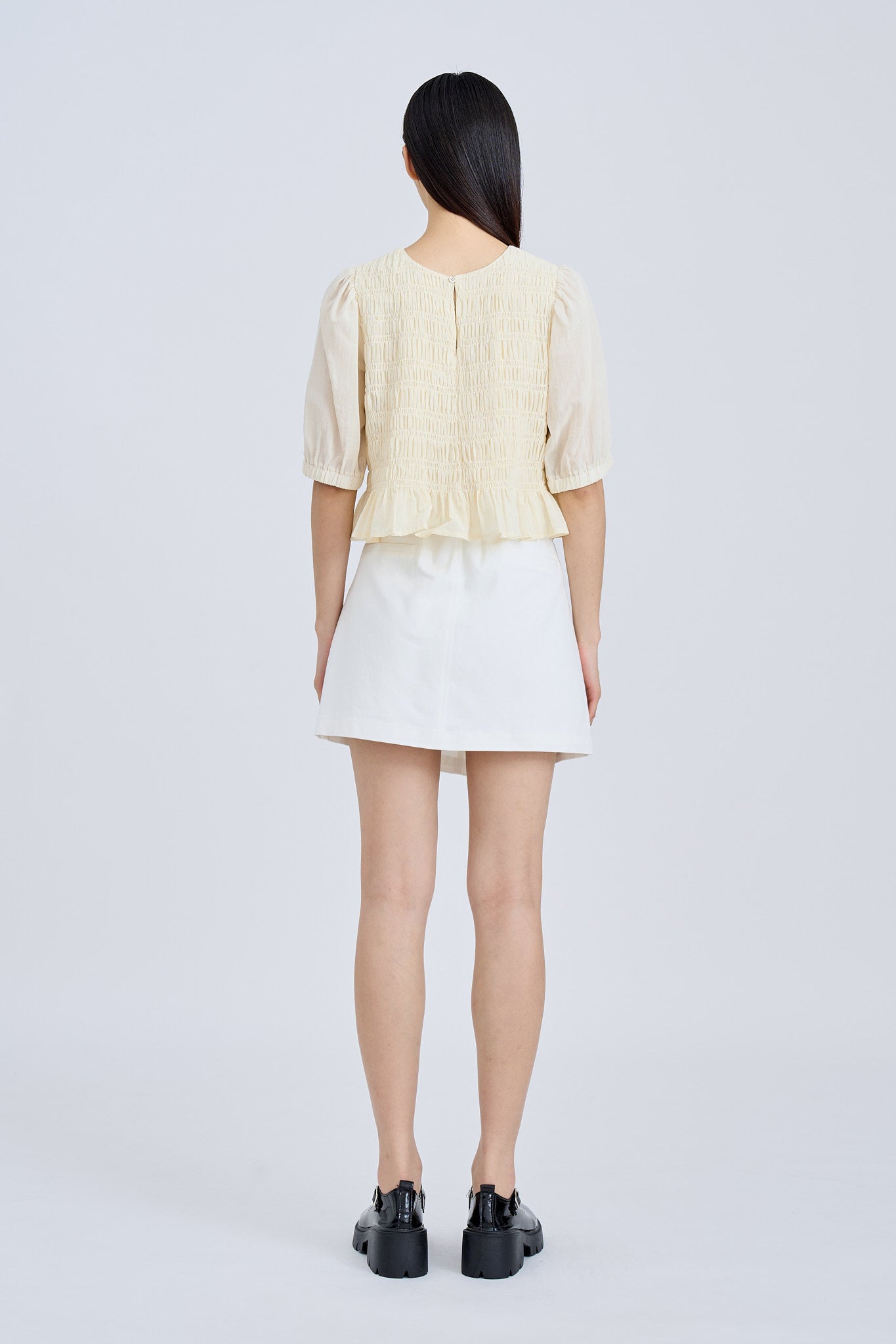 Puff Sleeve Smocked Top - Sand