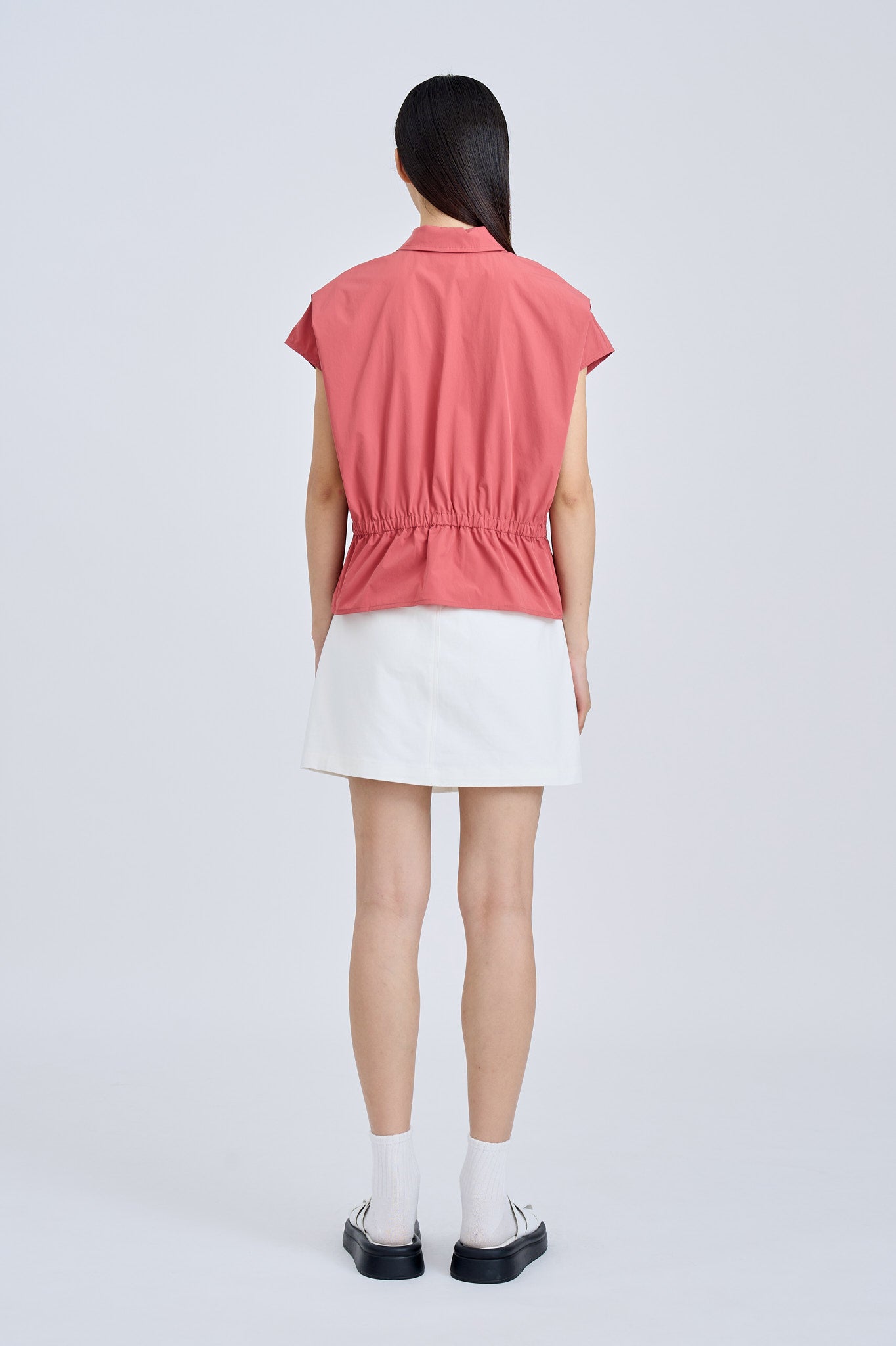 Drawcord Blouse - Dusty Cedar