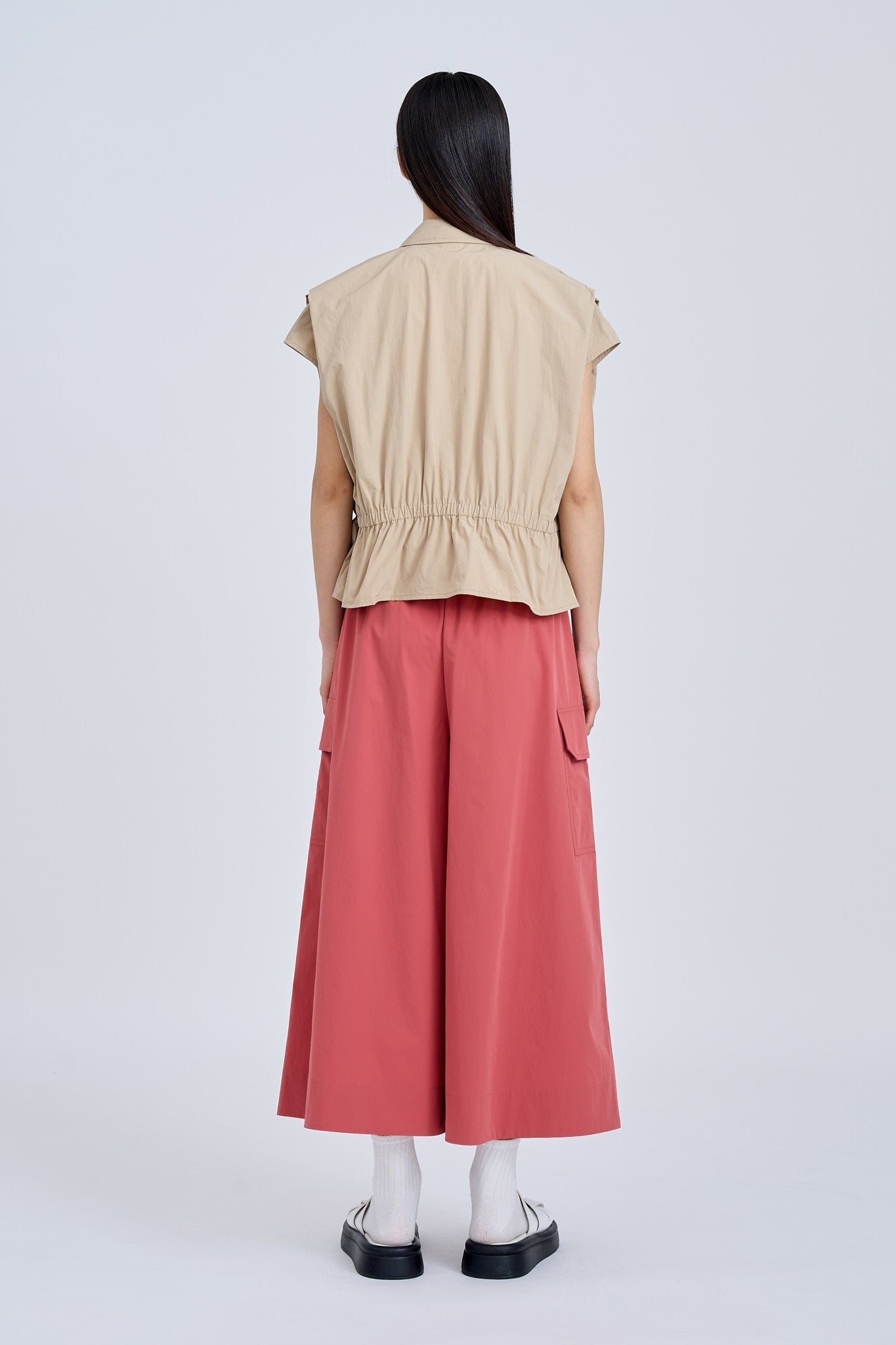 Drawcord Blouse - Khaki