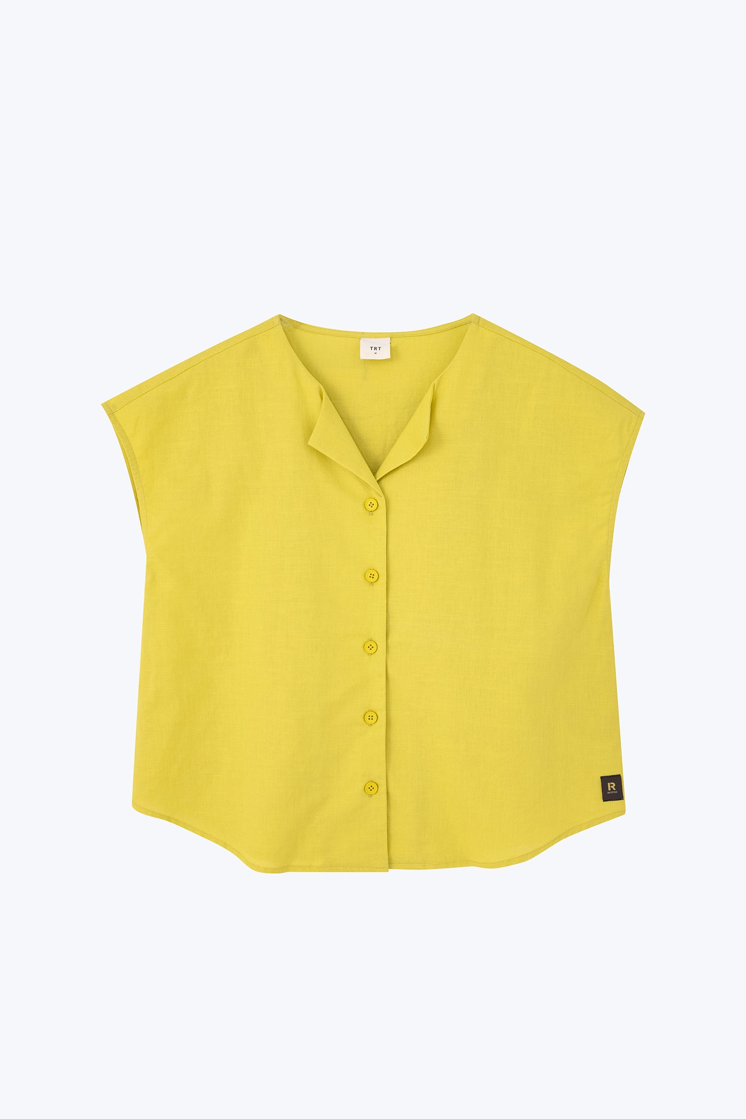Sleeveless Button Blouse - Chartreuse