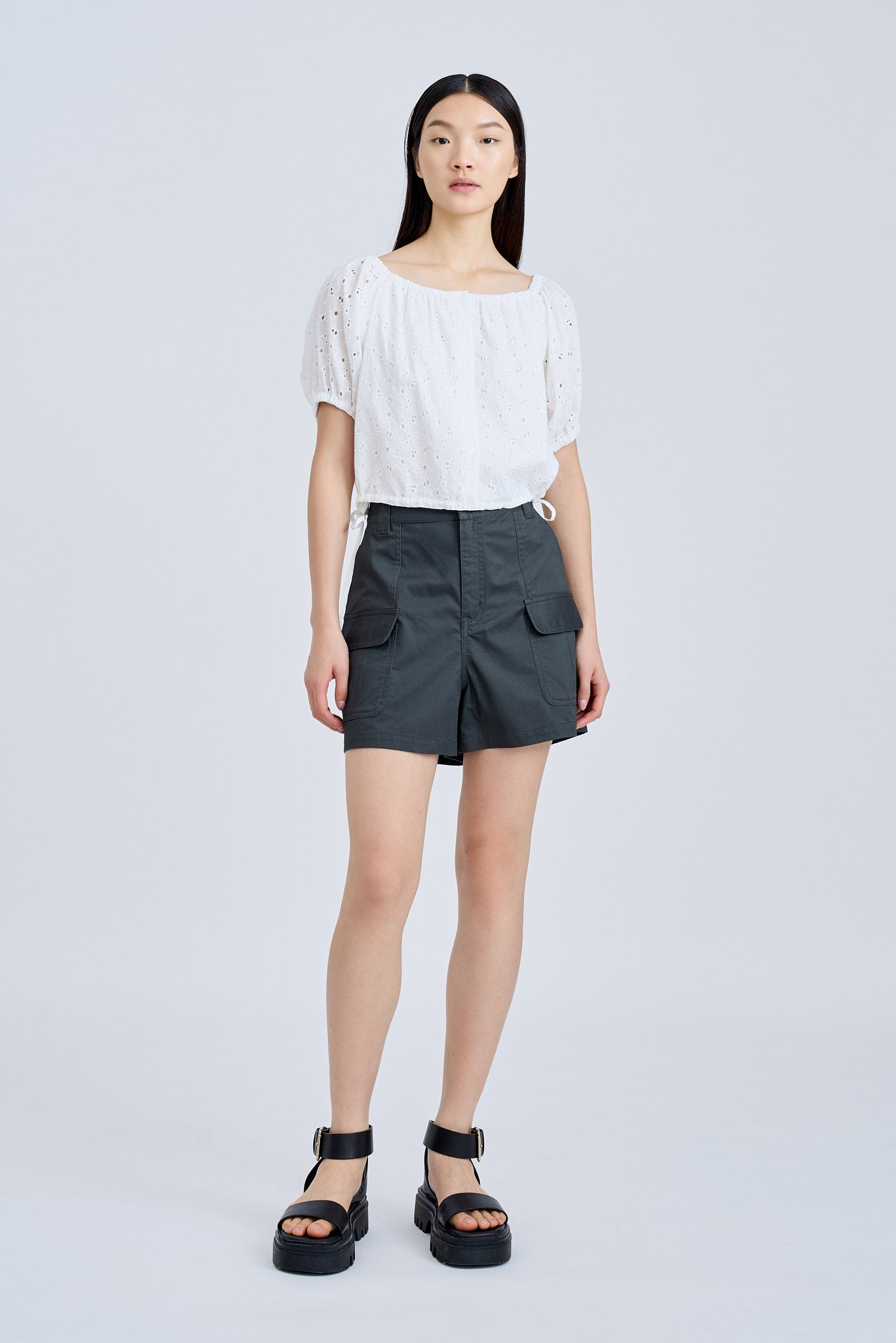 Drawstring Blouse - Cream