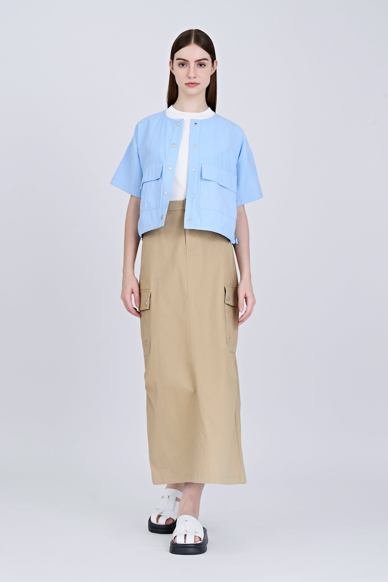 Boxy Cut Blouse - Sky Blue – The Restyle Trait Malaysia