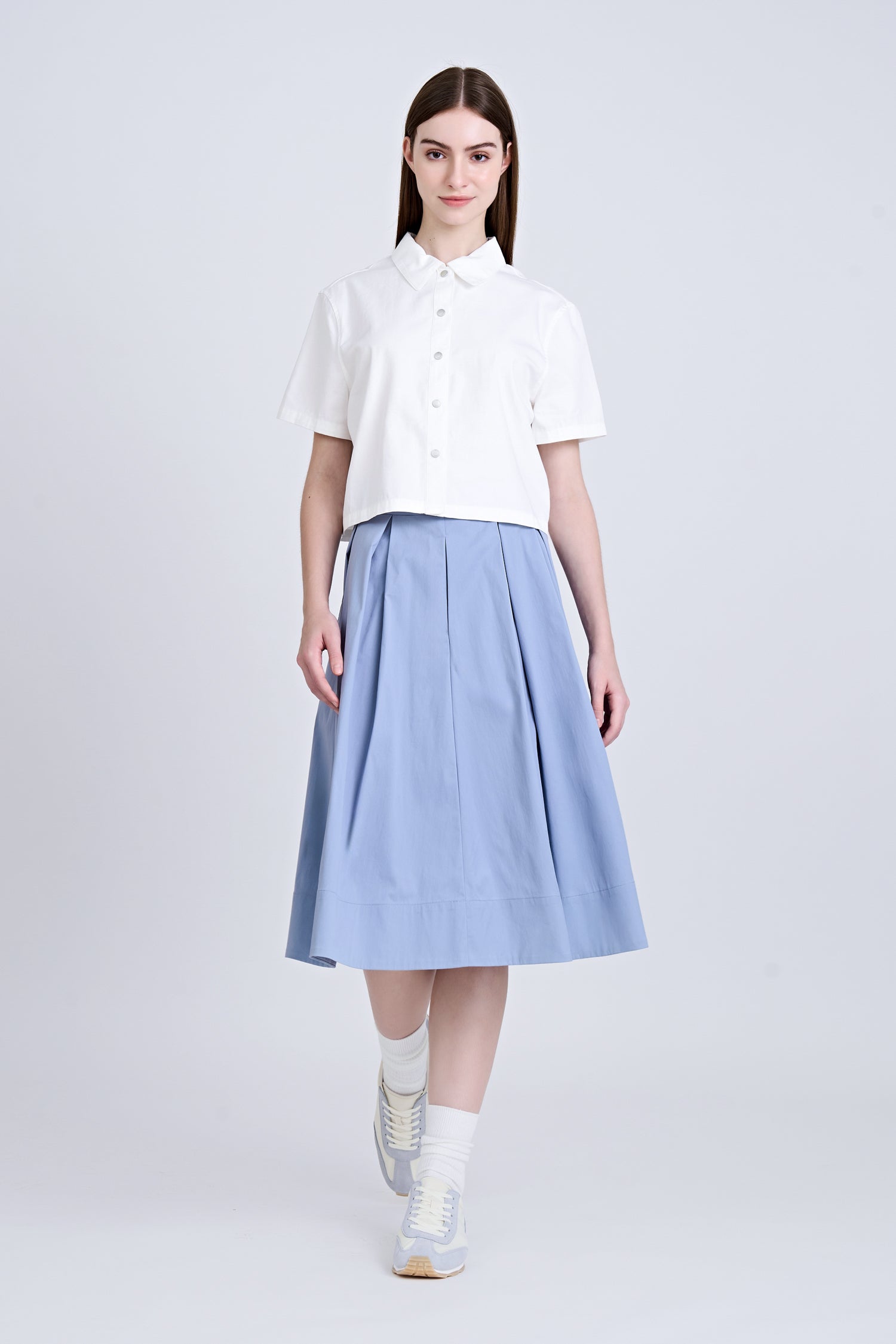 Snap Button Blouse - Cream