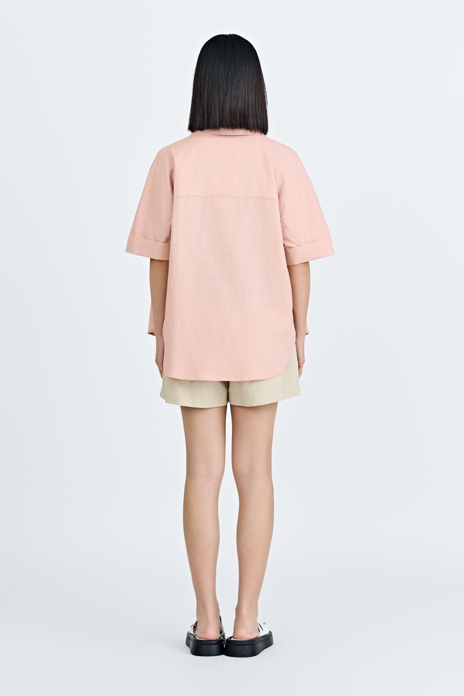 Boxy Short Sleeve Blouse - Blush