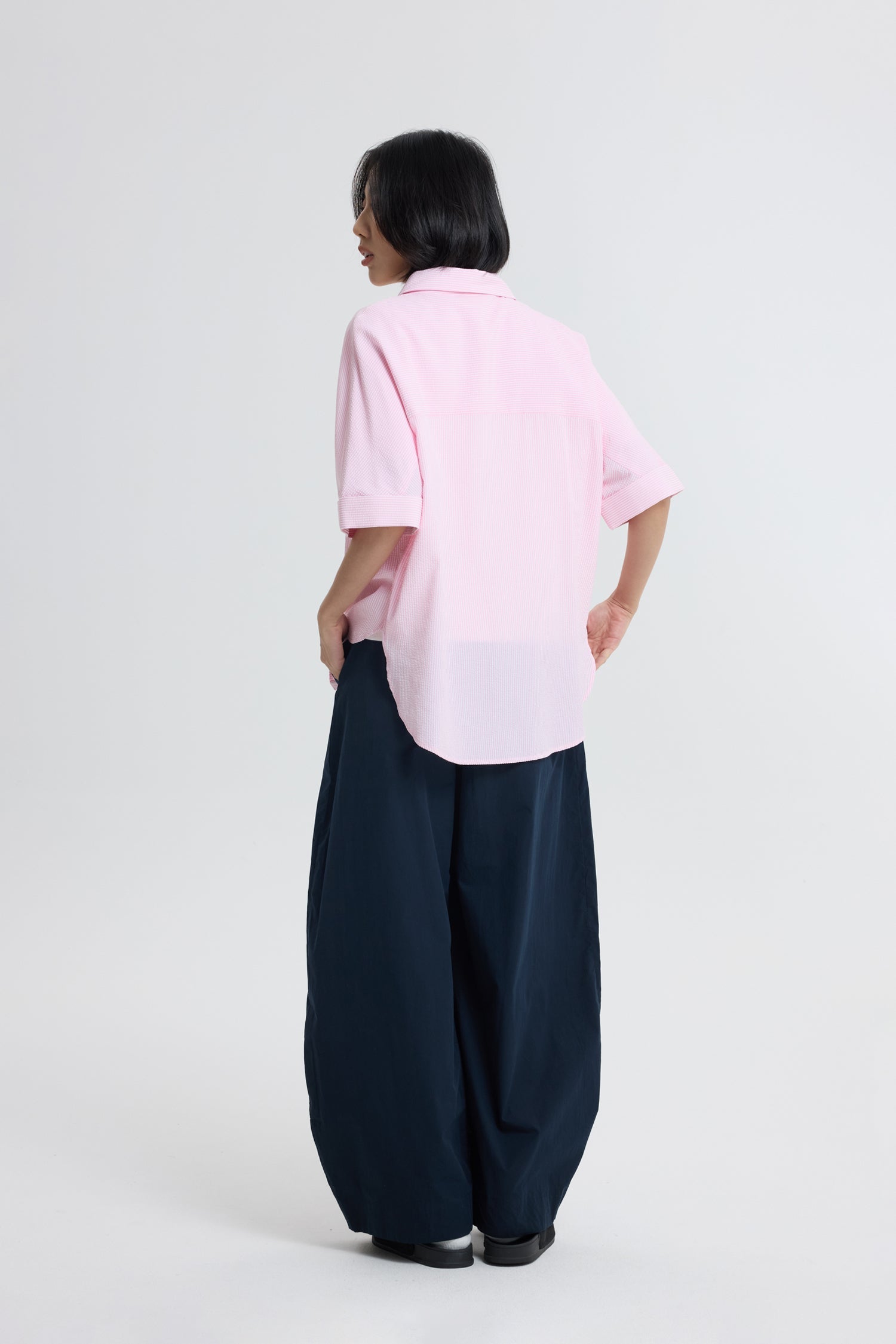 Striped Boxy Blouse - Blush Stripes