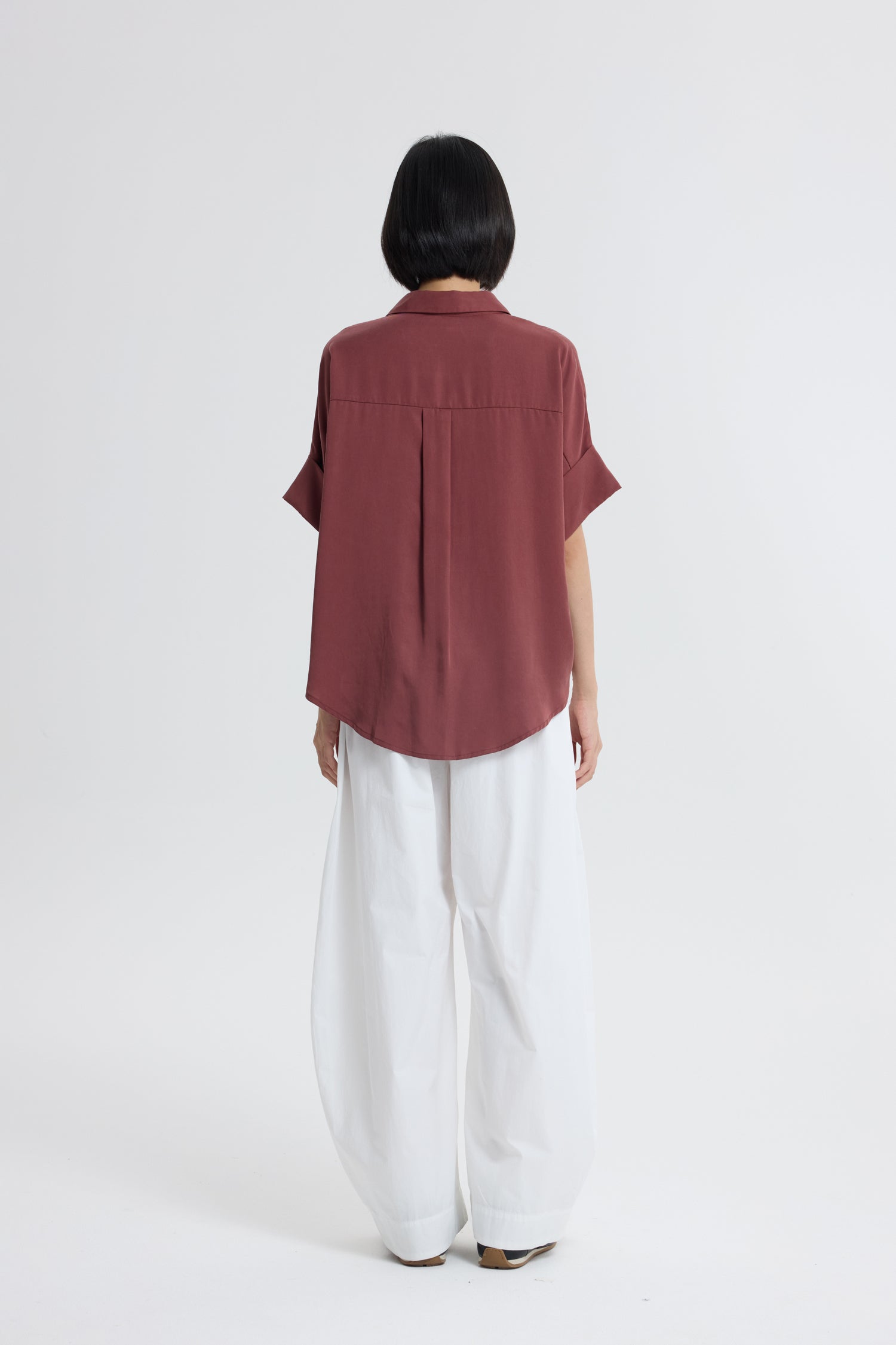 Skipper Collar Blouse - Maroon