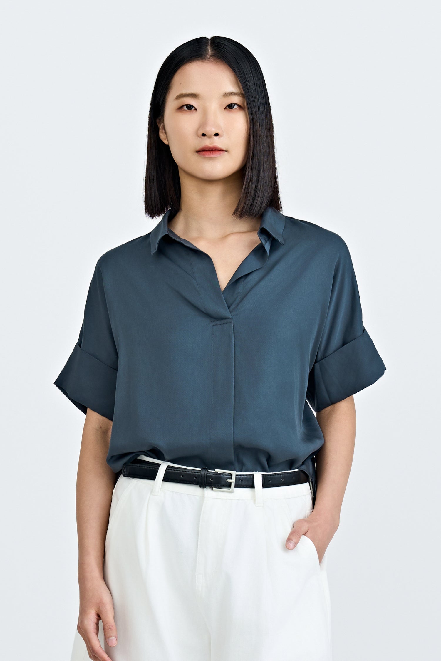 Skipper Collar Blouse - Midnight