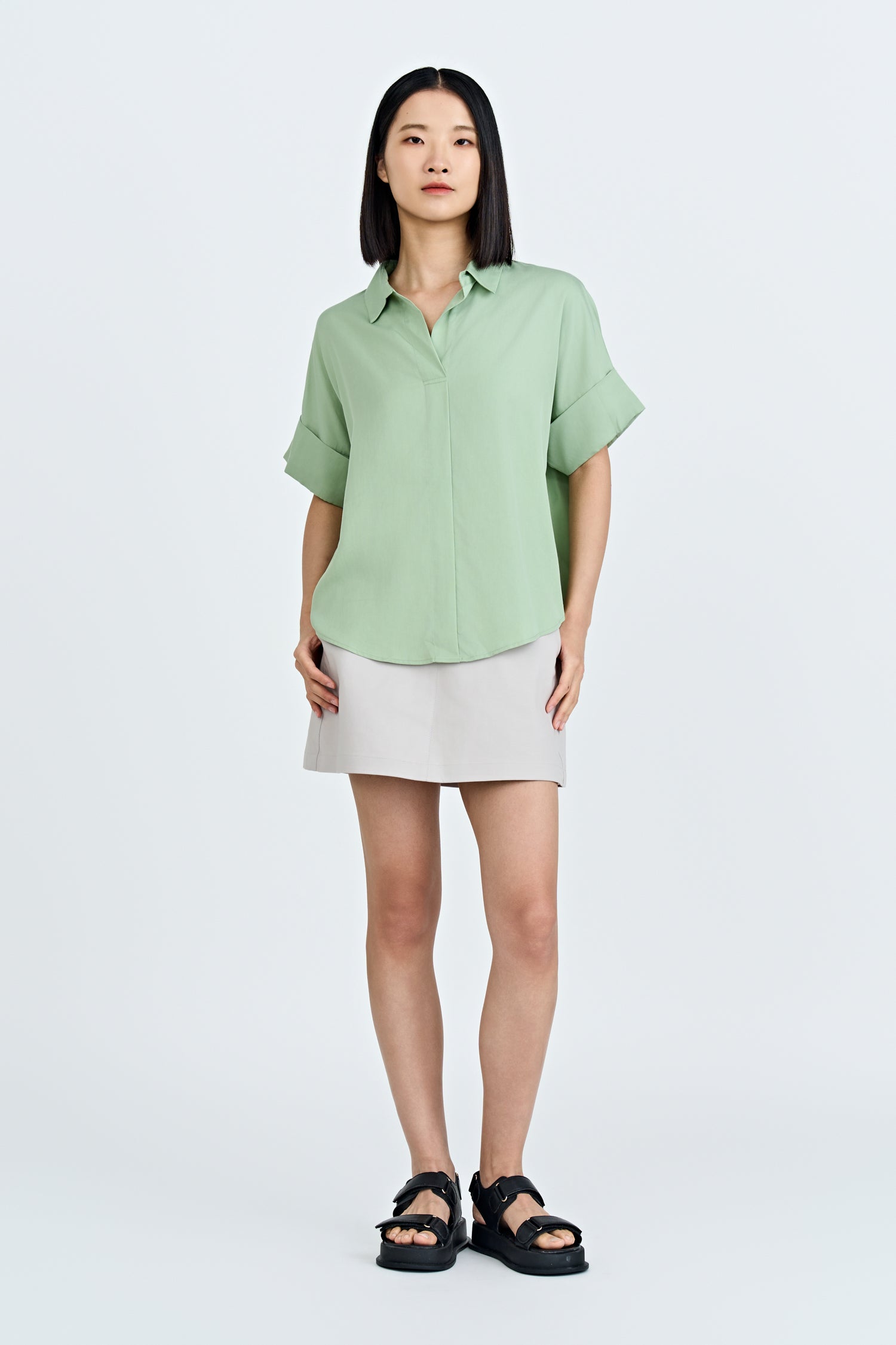 Skipper Collar Blouse - Pistachio