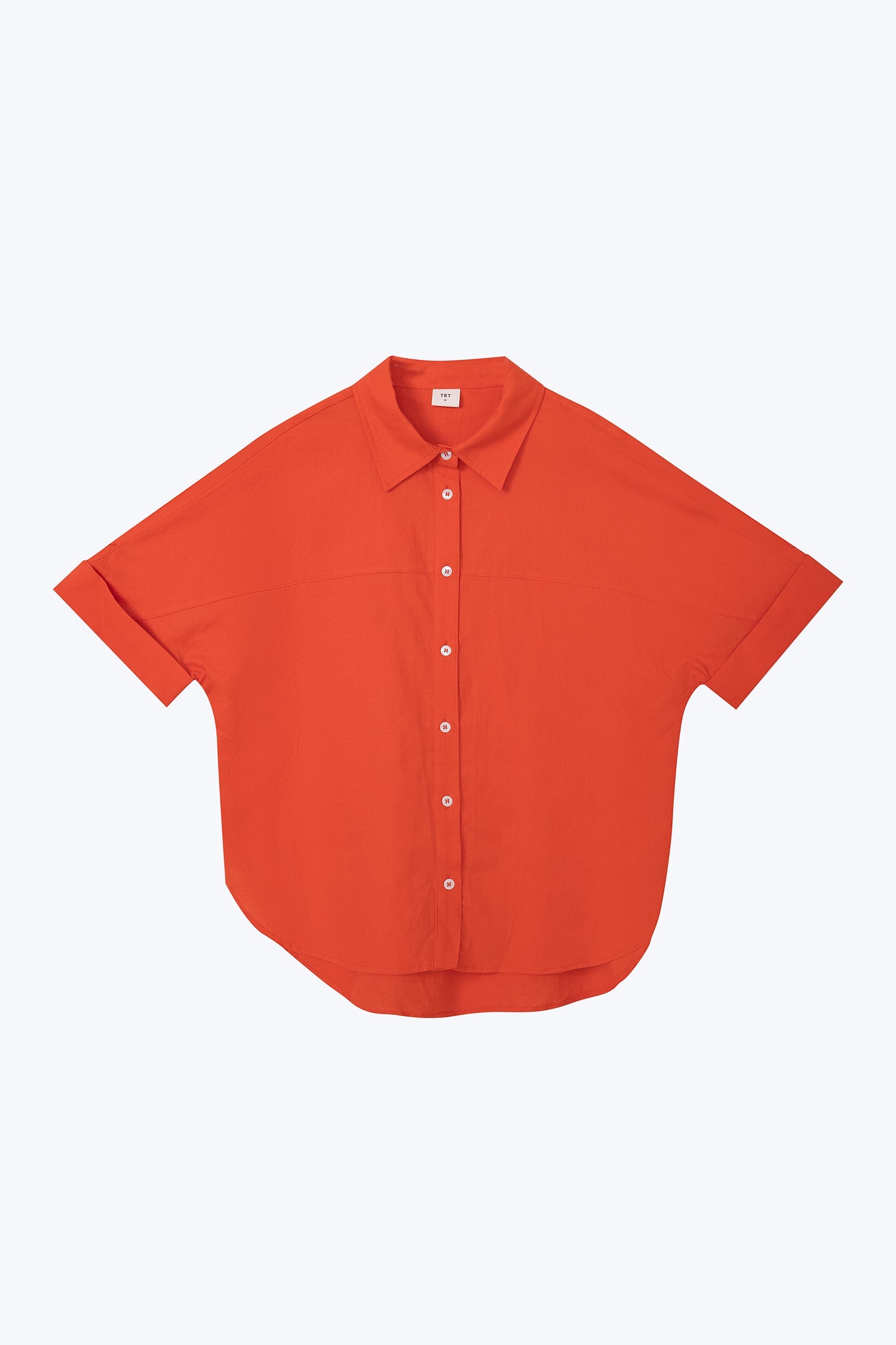 Boxy Short Sleeve Blouse - Vermillion