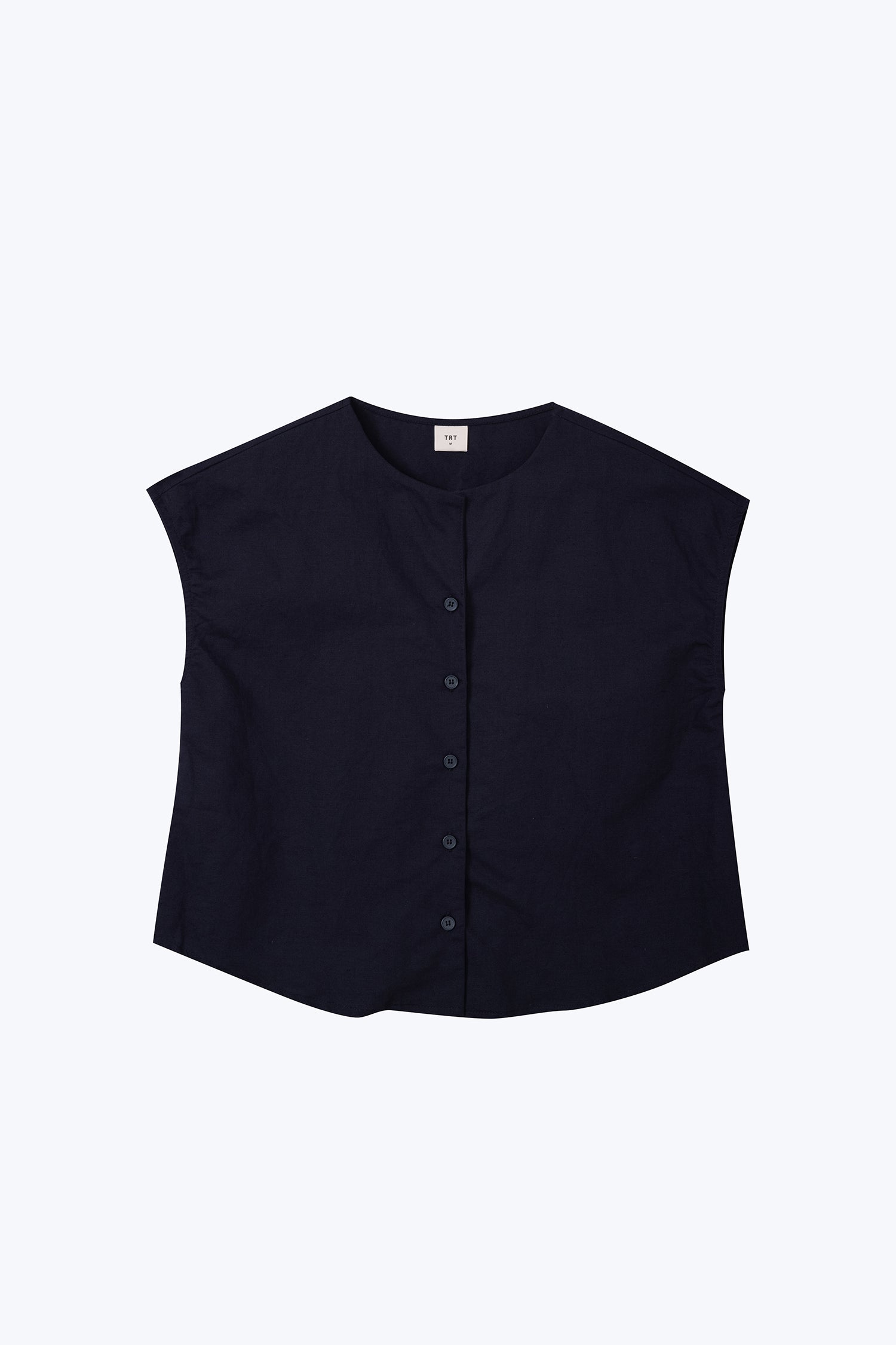Sleeveless Button Blouse - Navy