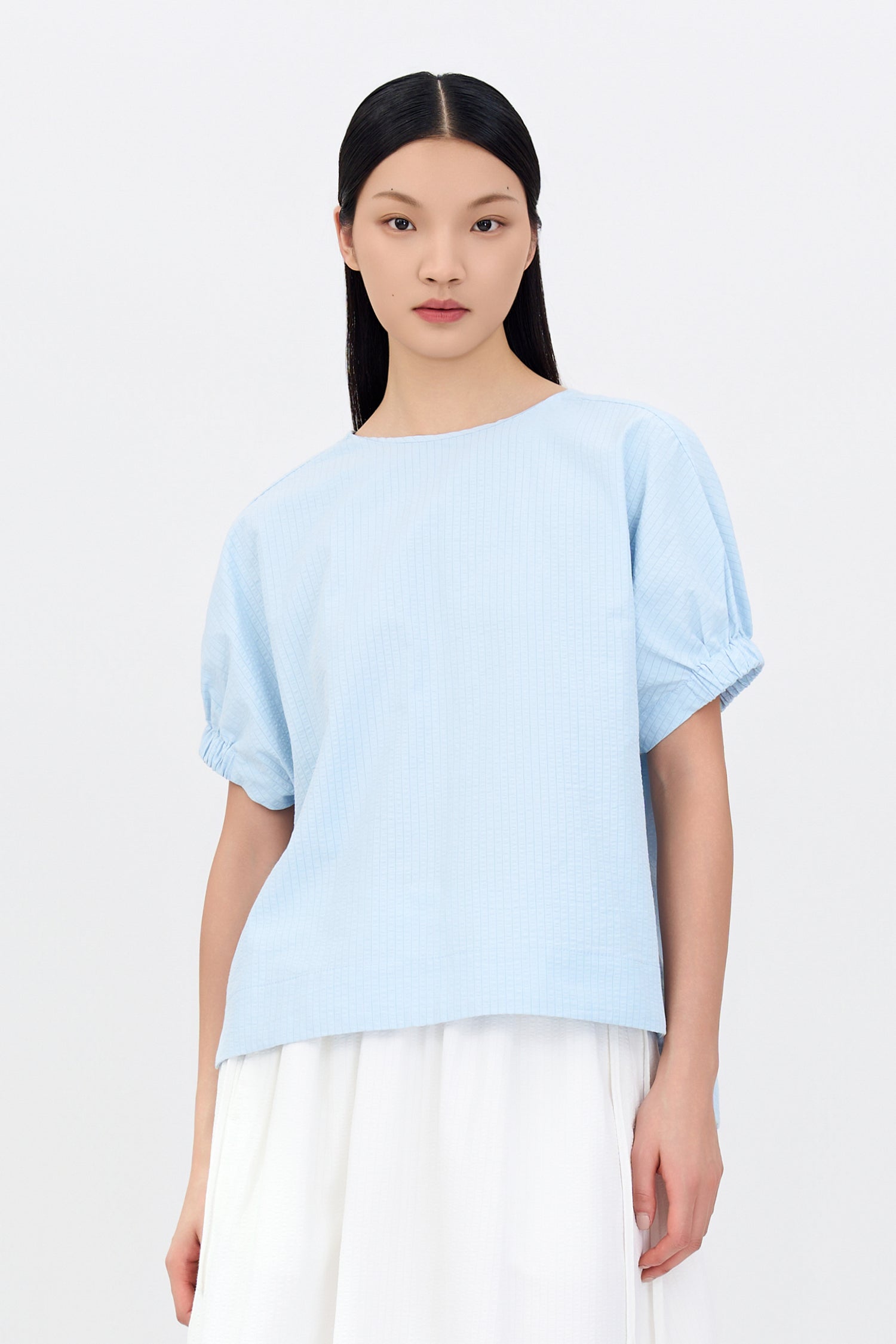 Puff Sleeve Blouse - Sky Blue