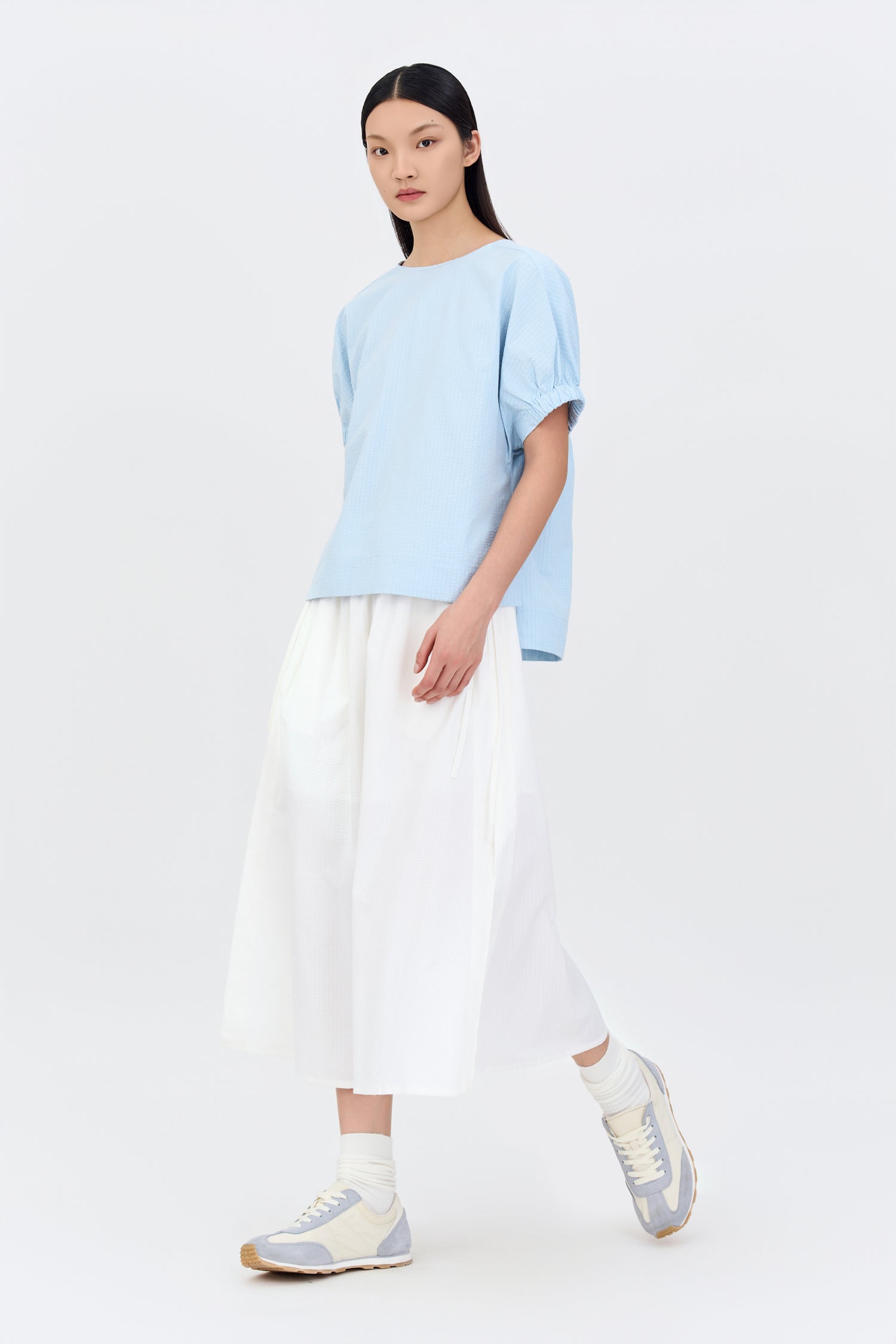 Puff Sleeve Blouse - Sky Blue