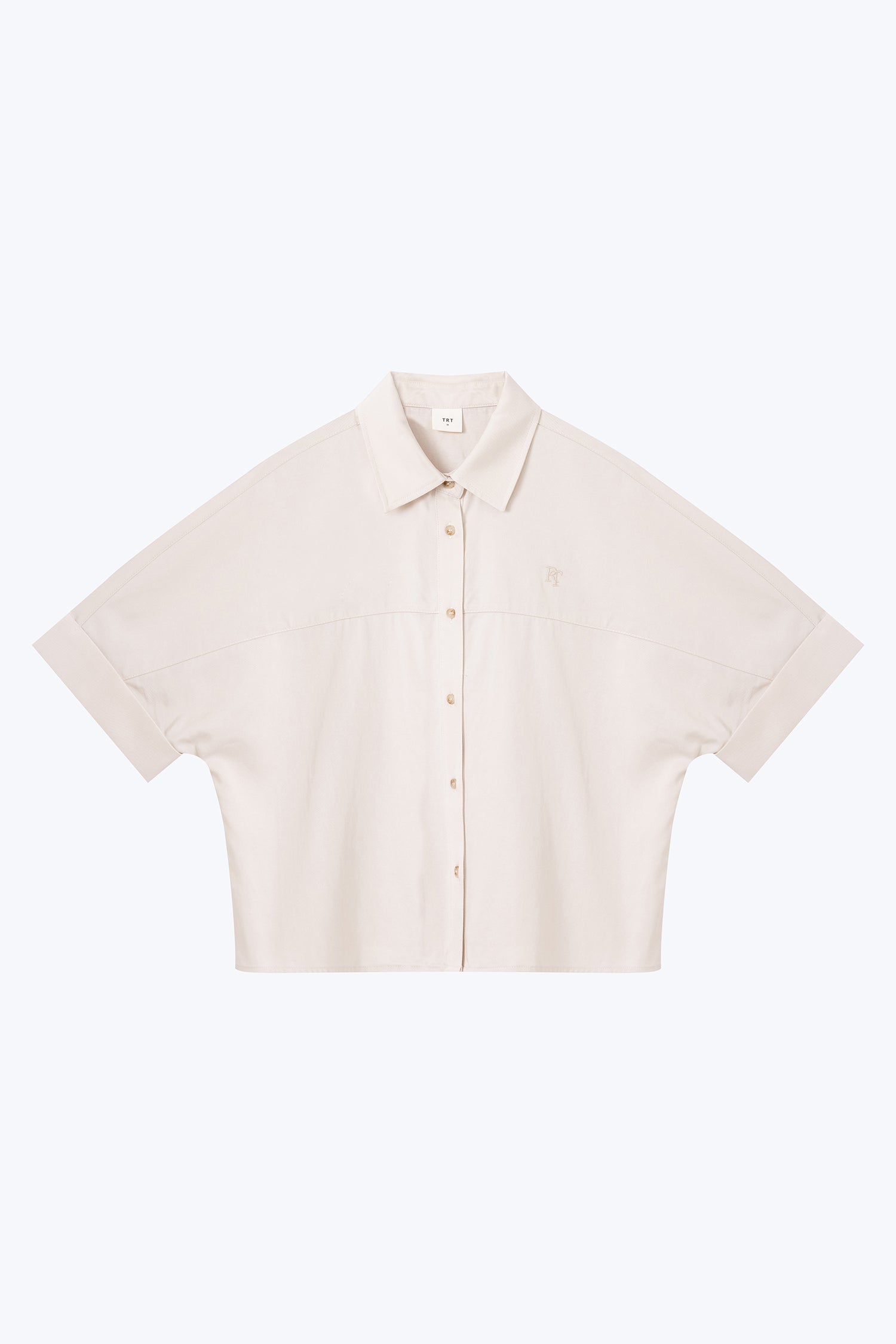 Cropped Collar Top - Ecru