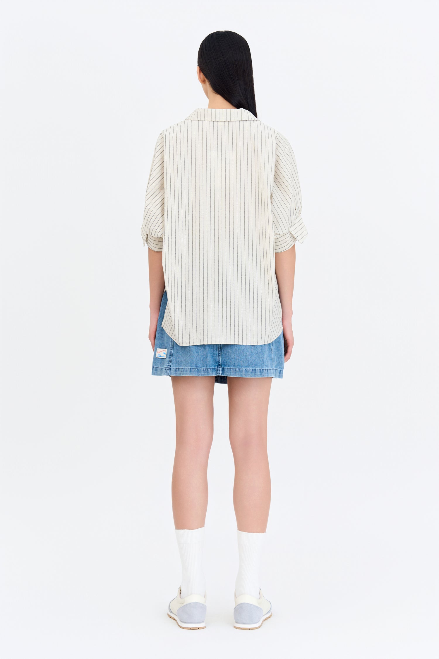 Striped Puff Sleeve Blouse - Stripes Sand
