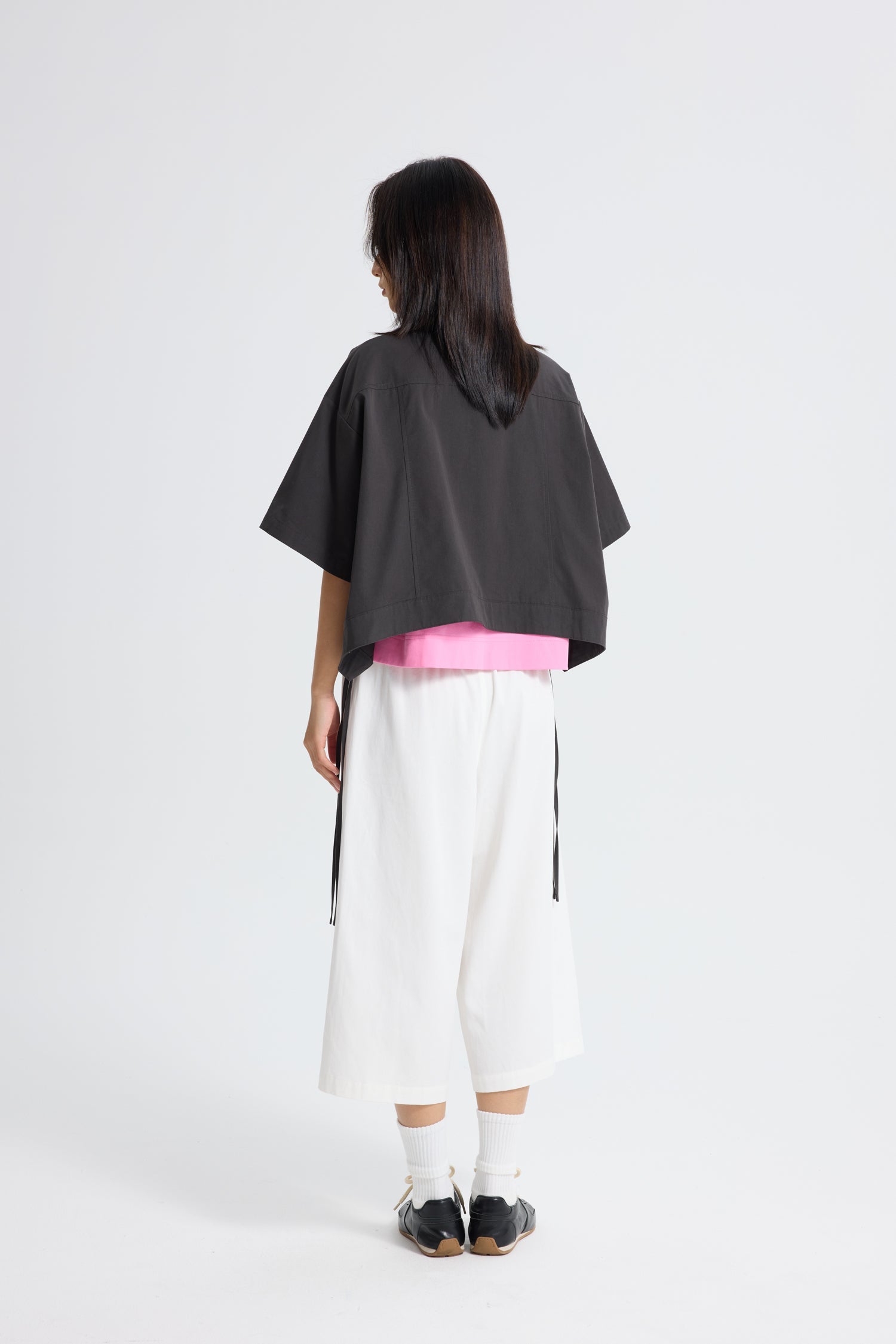 Drawstring Hem Blouse - Midnight